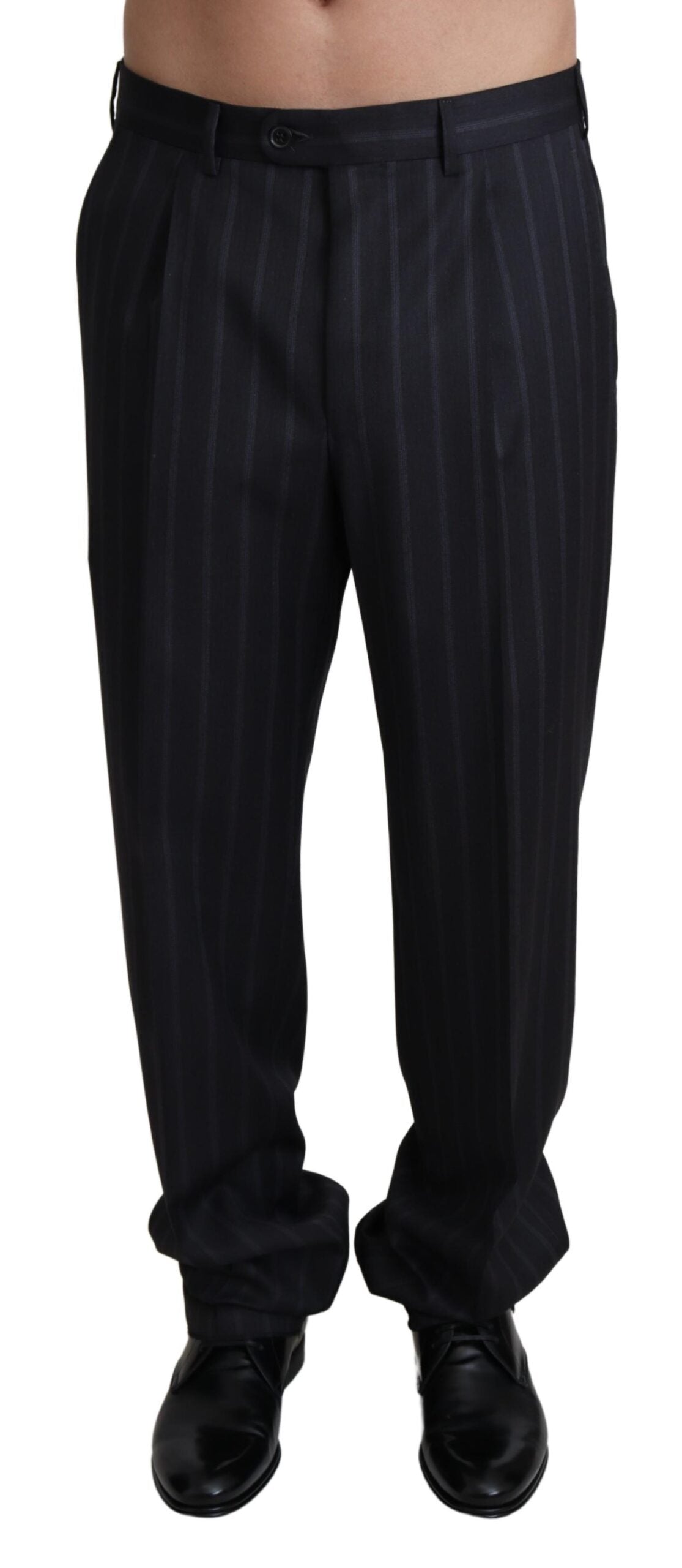 Dolce & Gabbana Gray Wool Blend Formal Trousers Men's Pants