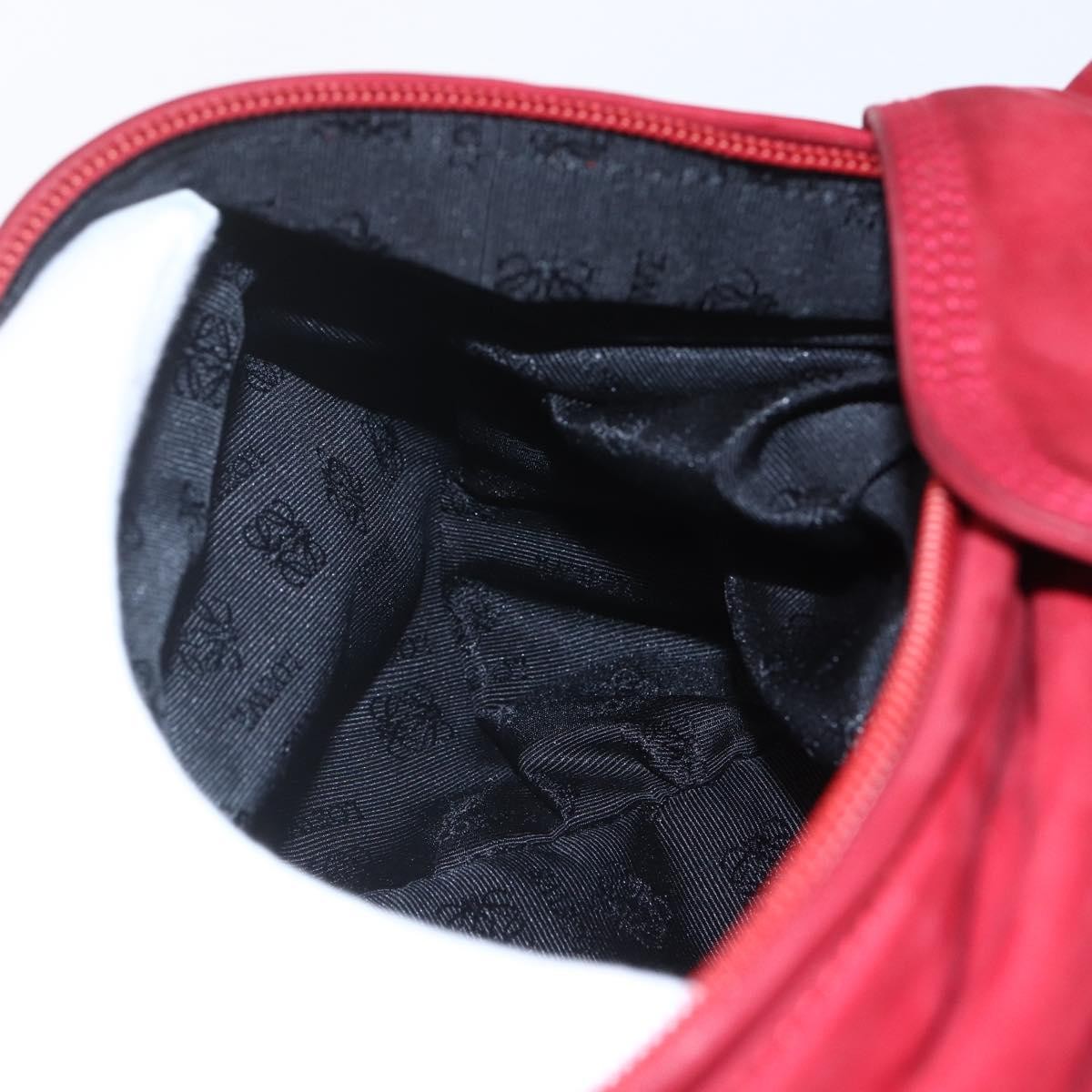 Loewe Anagram Leather Red Suede Shoulder Bag Bag (Pre-Owned)