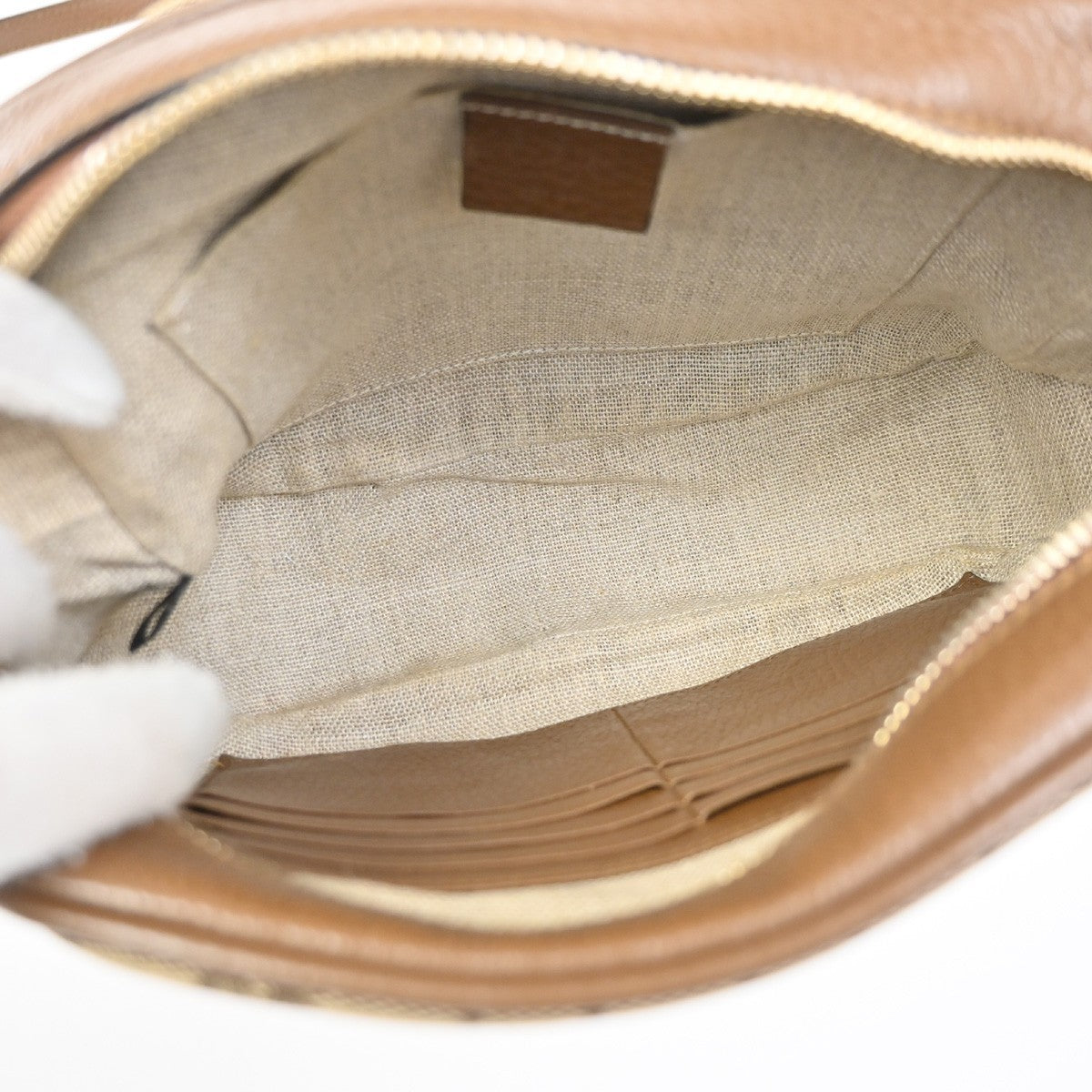 Gucci Bree Disco Gg Canvas With Leather Brown Canvas Crossbody Bag Bag (Pre-Owned)