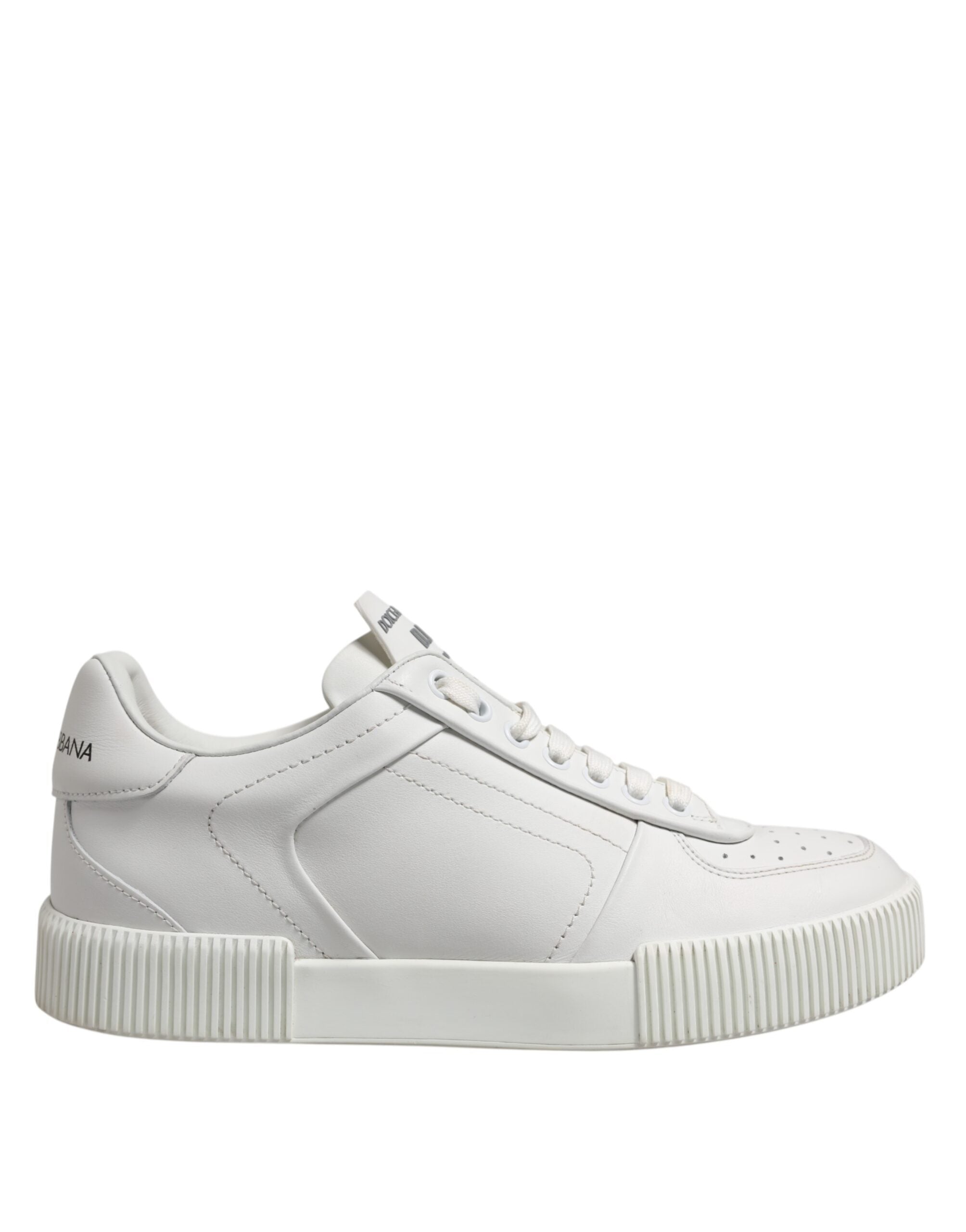 Dolce & Gabbana White Miami Leather Low Top Sneakers Men's Shoes (Pre-Owned)