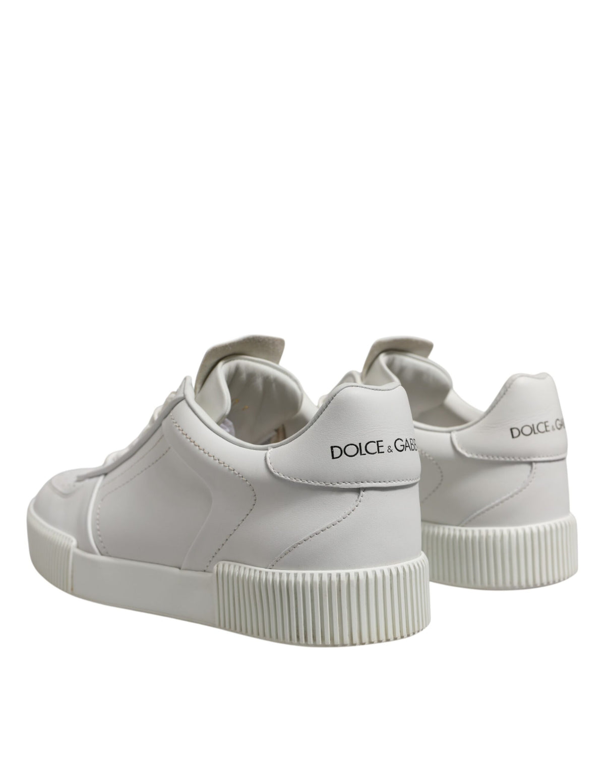 Dolce & Gabbana White Miami Leather Low Top Sneakers Men's Shoes (Pre-Owned)