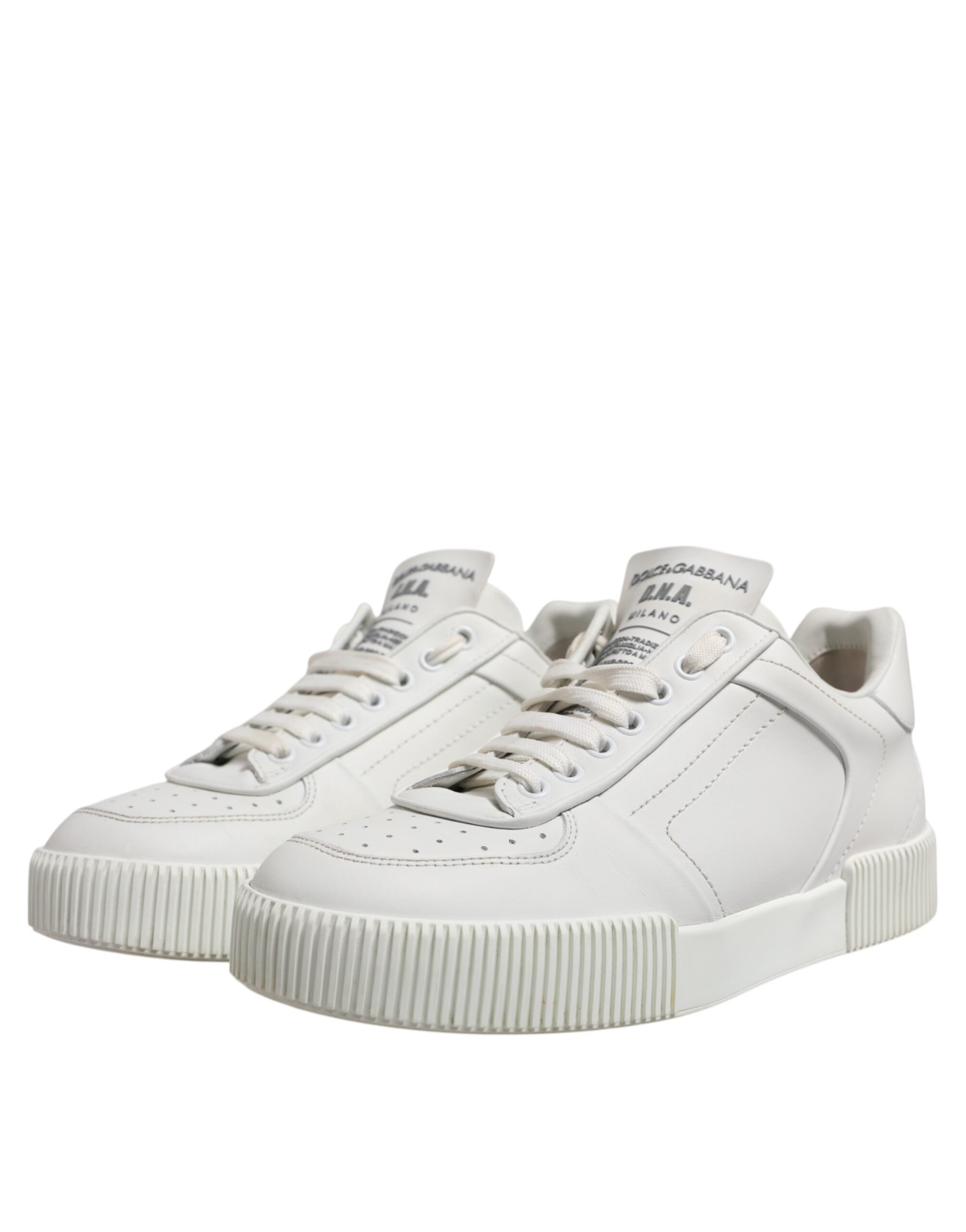 Dolce & Gabbana White Miami Leather Low Top Sneakers Men's Shoes (Pre-Owned)