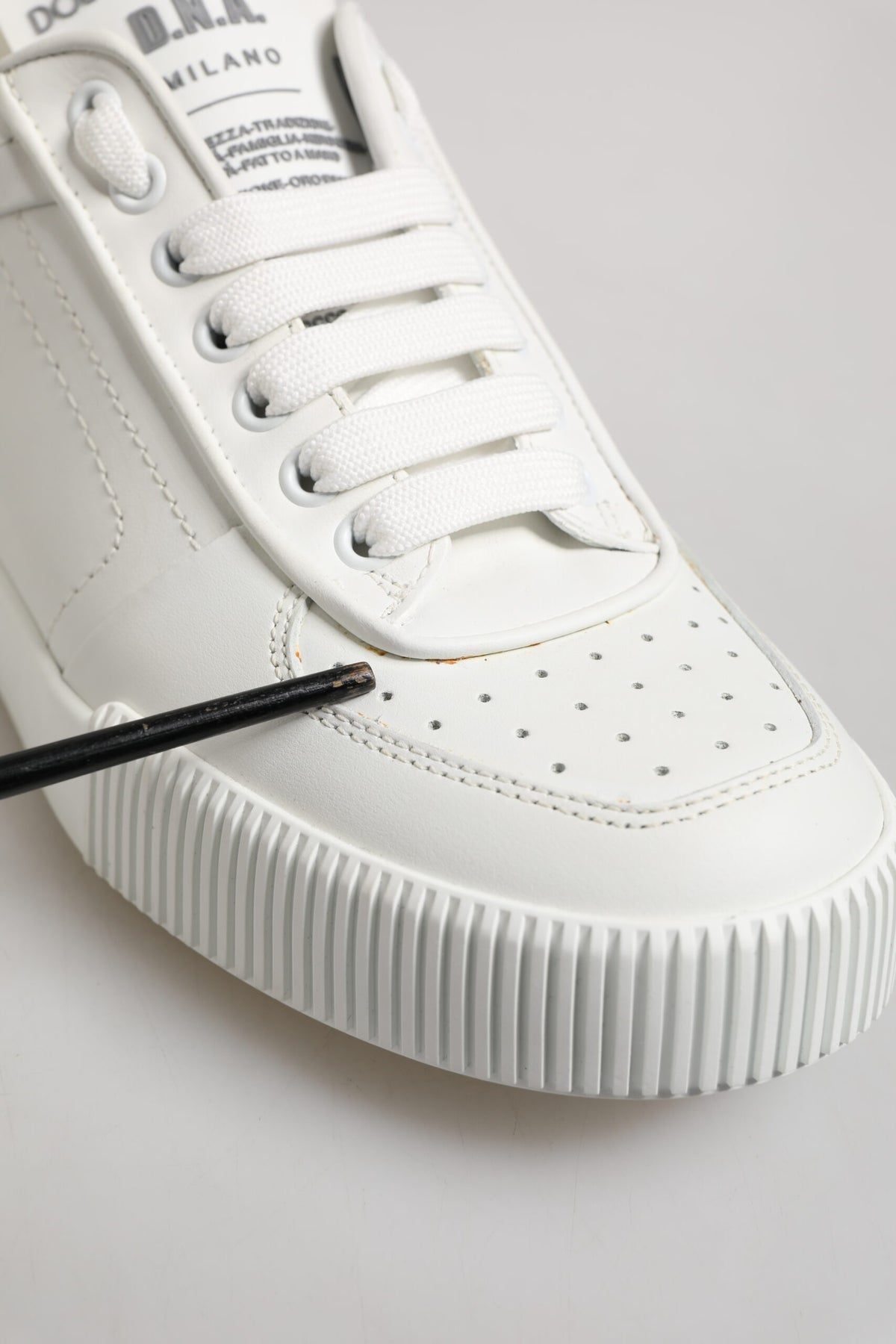 Dolce & Gabbana White Miami Leather Low Top Sneakers Men's Shoes (Pre-Owned)