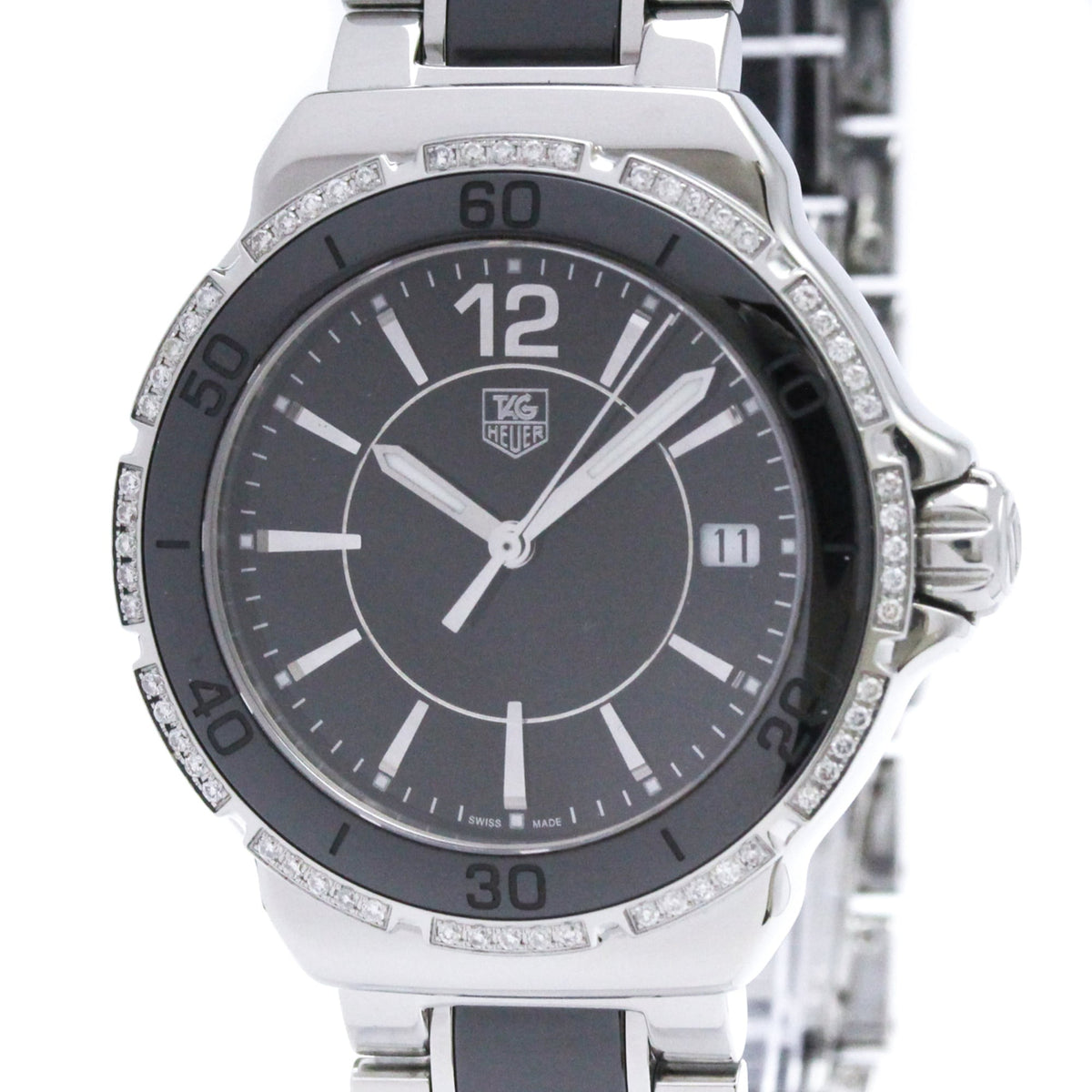 Tag Heuer Formula 1 Quartz Stainless Steel With Diamond Bezel Watch (Pre-Owned)
