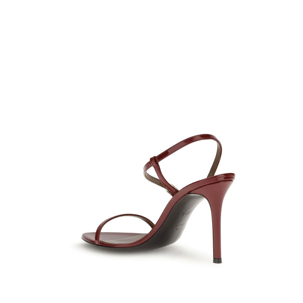 Giuseppe Zanotti Red Leather Stiletto Heel Women's Sandals