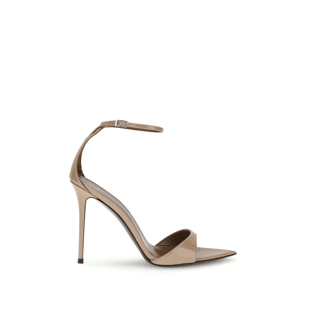Giuseppe Zanotti Beige Leather Stiletto Heel Women's Sandals