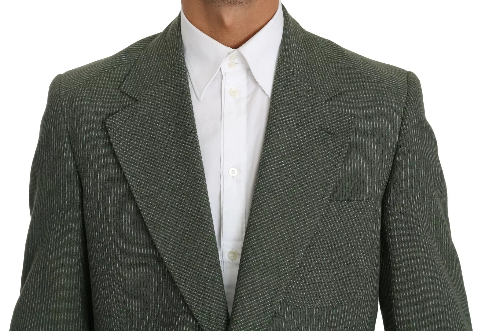 Romeo Gigli Green Linen Blazer One Piece Single Breasted Men's Jacket