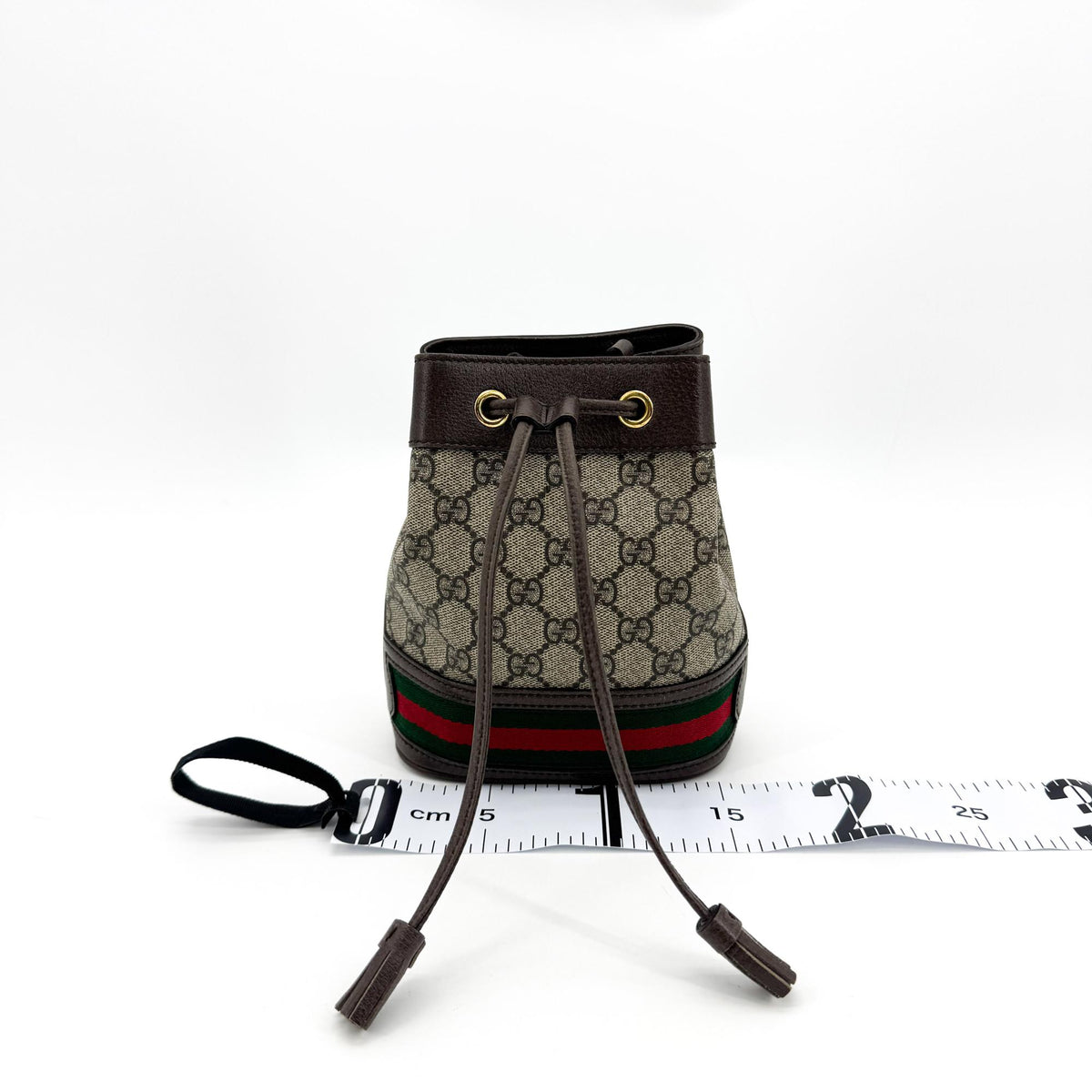 Gucci Ophidia Bucket Gg Coated Canvas Brown Canvas Handbag (Pre-Owned)