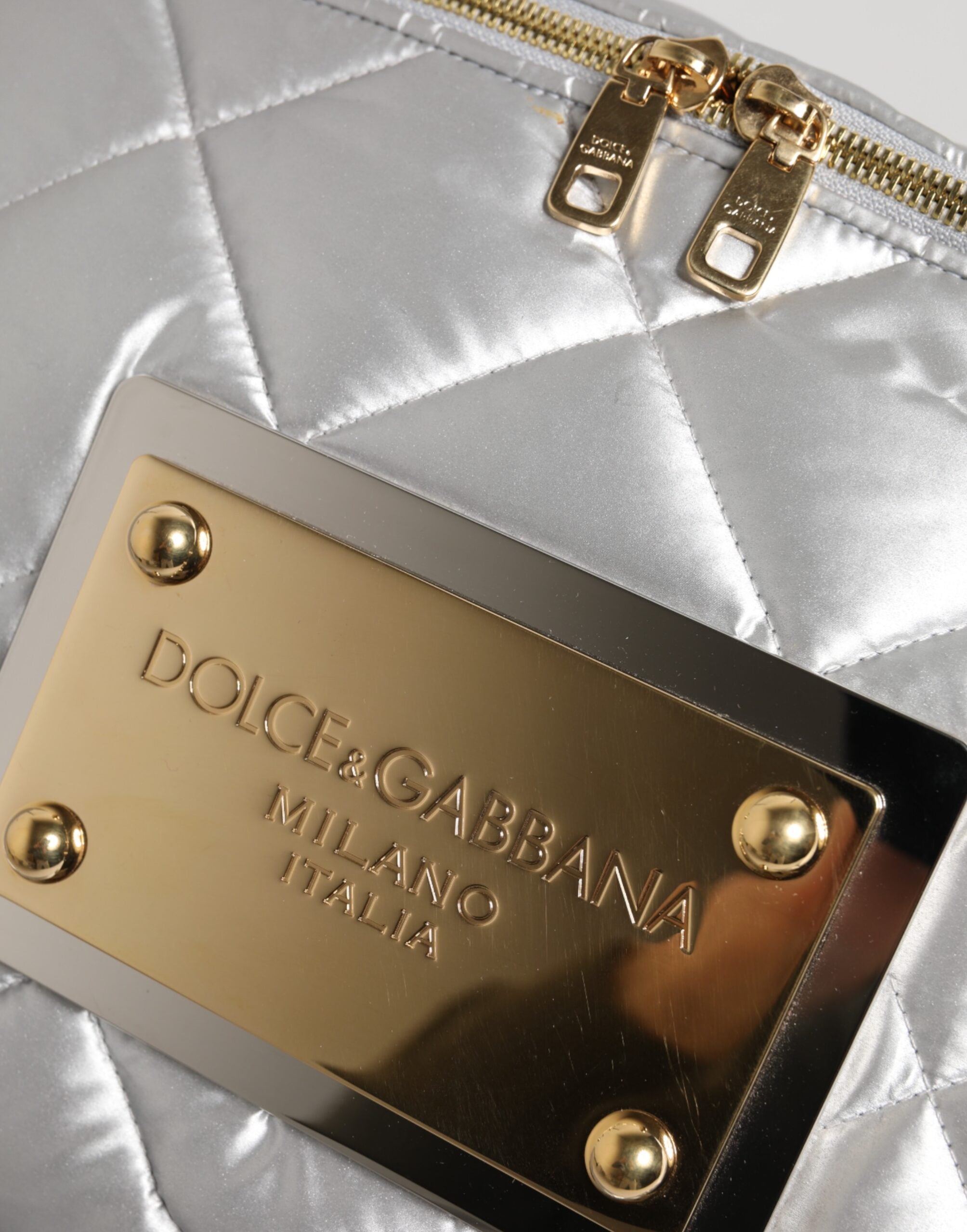 Dolce & Gabbana Silver Quilted Filled Crossbody Shoulder Women's SICILY Women's Bag (Pre-Owned)