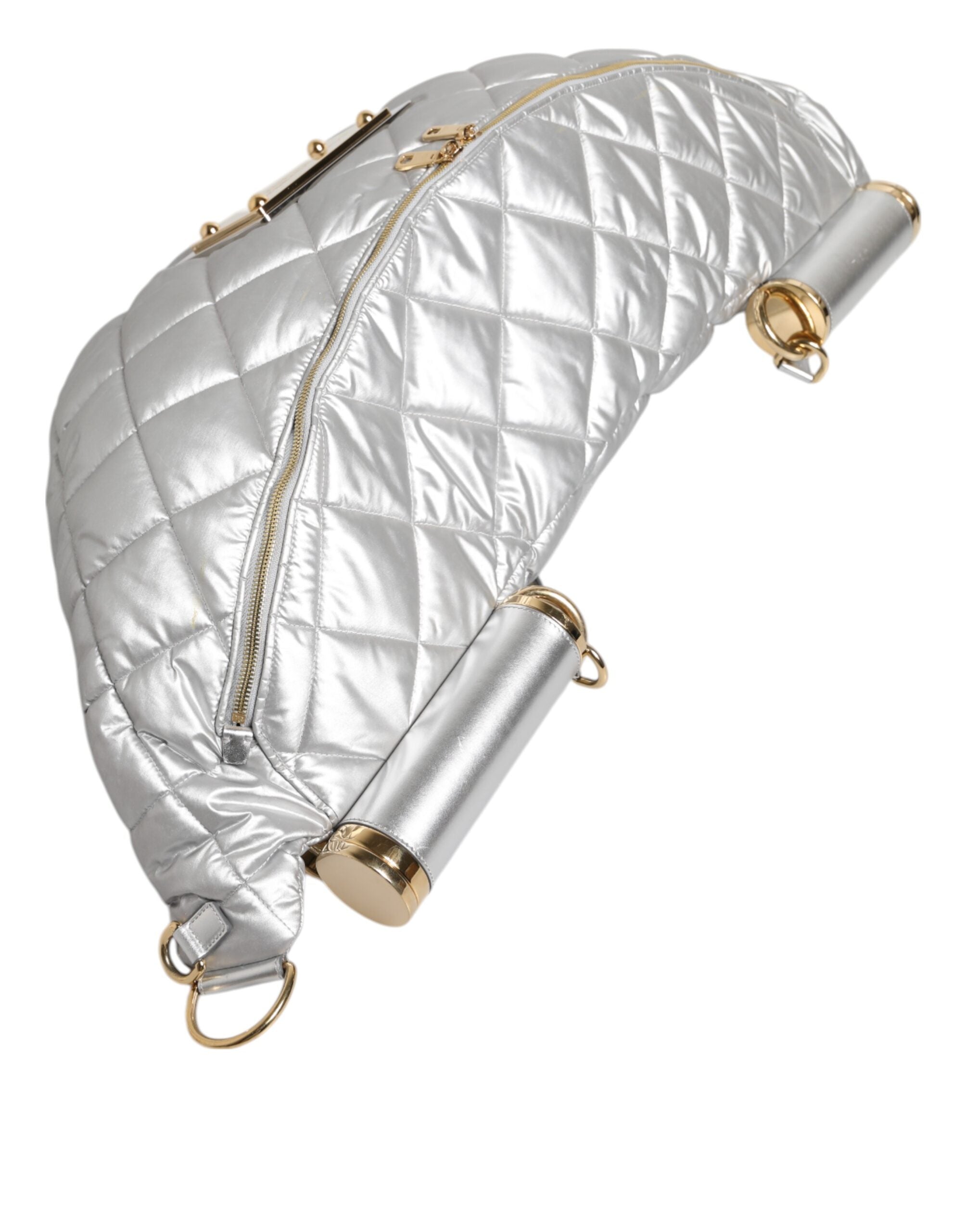 Dolce & Gabbana Silver Quilted Filled Crossbody Shoulder Women's SICILY Women's Bag (Pre-Owned)
