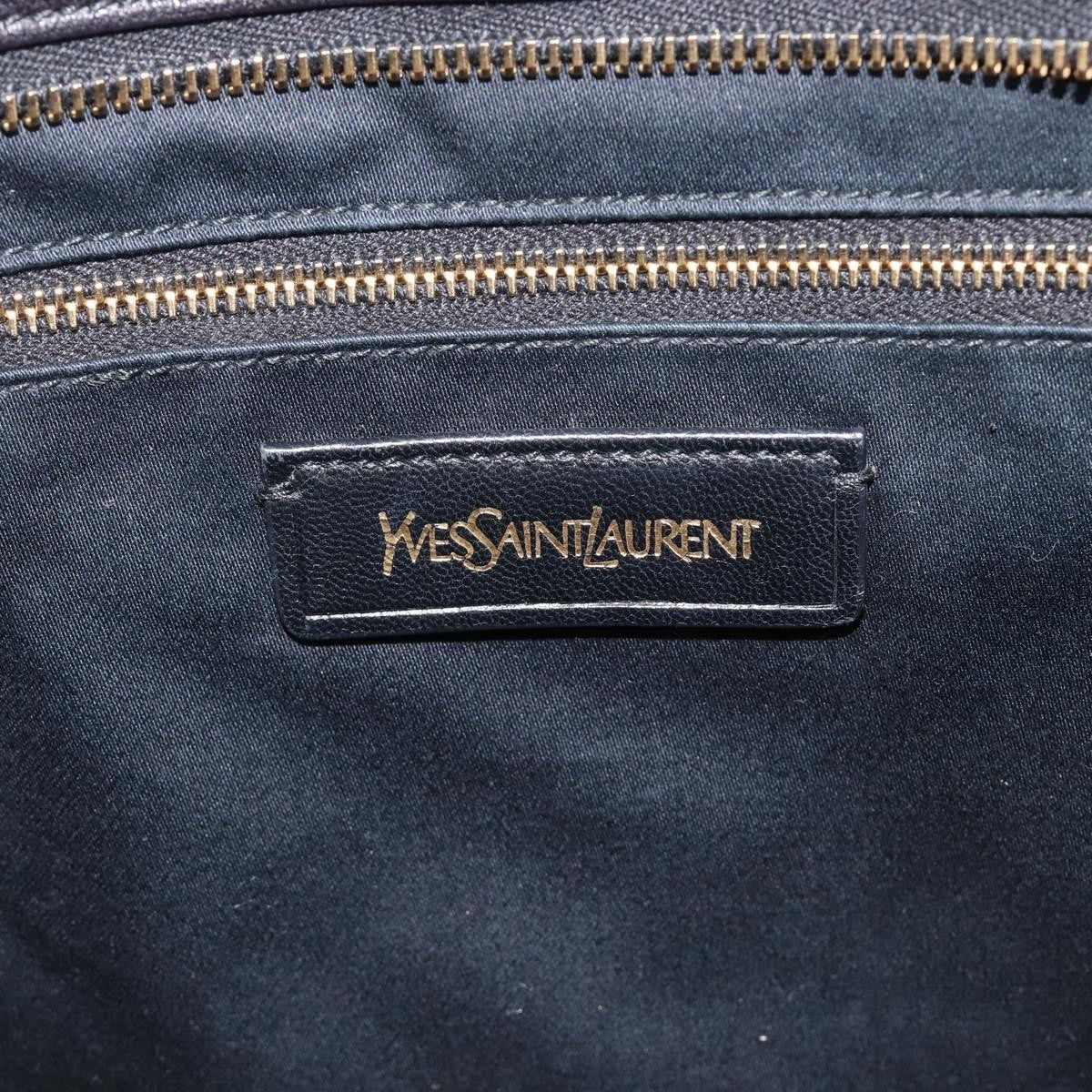 Saint Laurent Classic Y Cabas Leather Black Leather Tote Bag Bag (Pre-Owned)