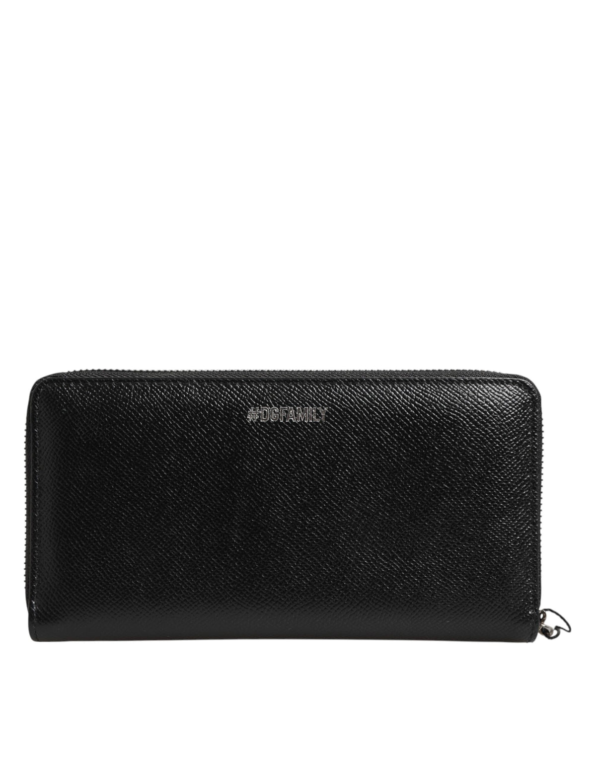 Dolce & Gabbana Black Leather #DGFAMILY Zipper Continental Mens Men's Wallet