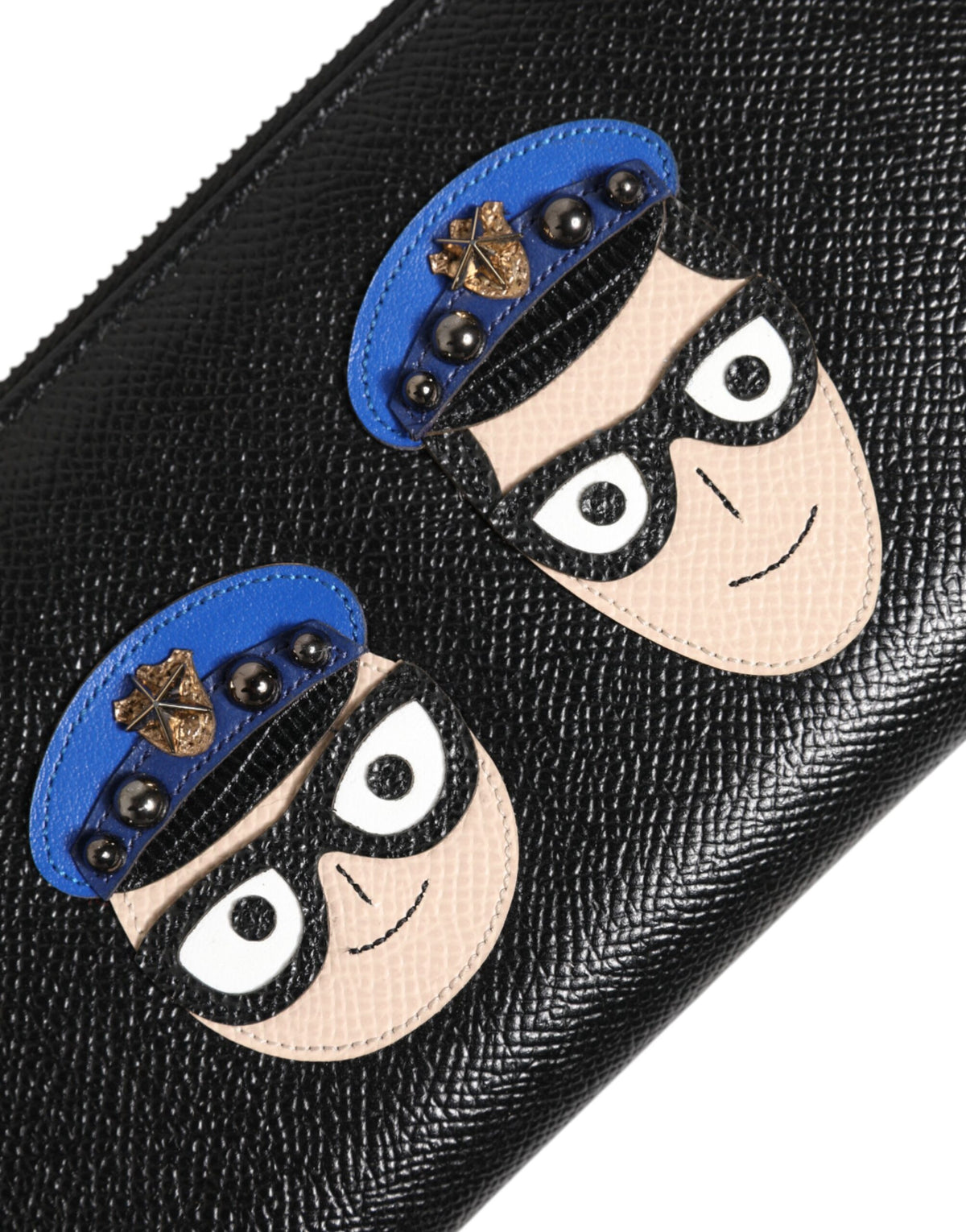 Dolce & Gabbana Black Leather #DGFAMILY Zipper Continental Mens Men's Wallet