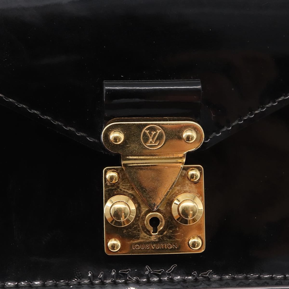 Louis Vuitton Monceau Vernis Black Patent_Leather Handbag (Pre-Owned)