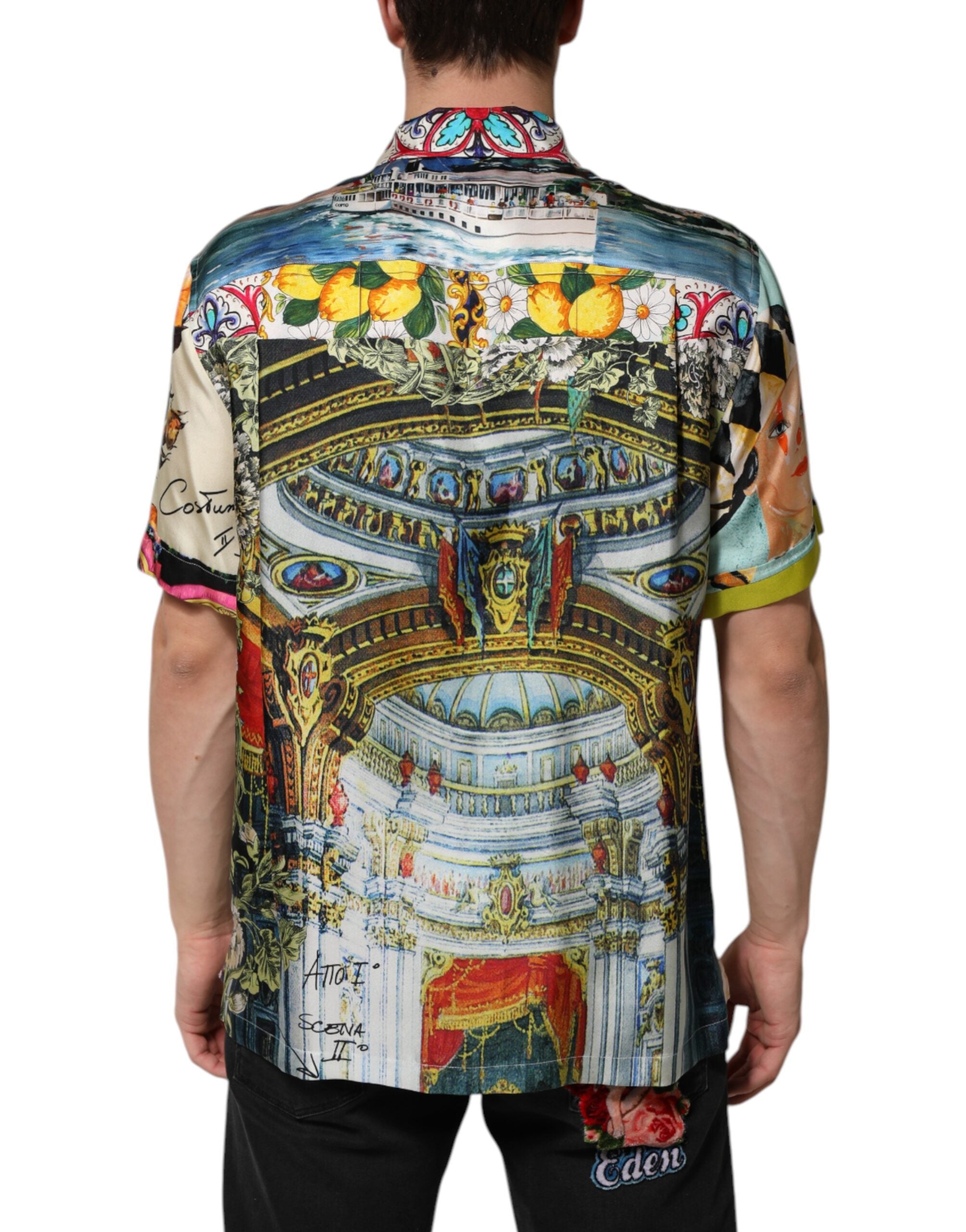 Dolce & Gabbana Multicolor Printed Button Down Casual Men's Shirt
