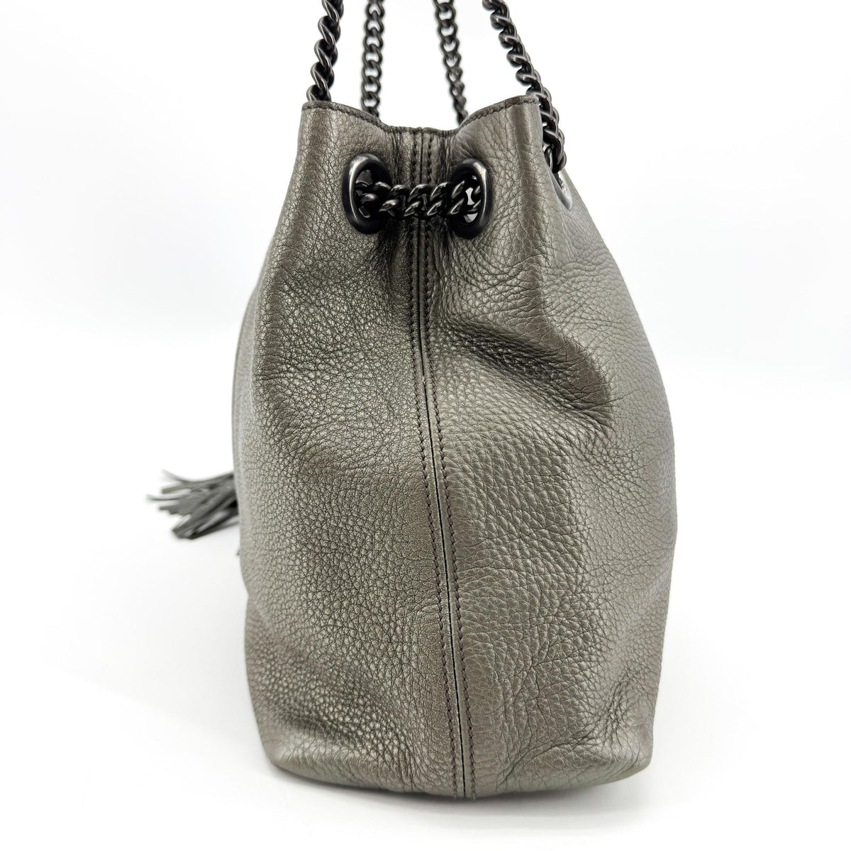 Gucci Soho Chain Strap Leather Silver Leather Shoulder Bag Bag (Pre-Owned)