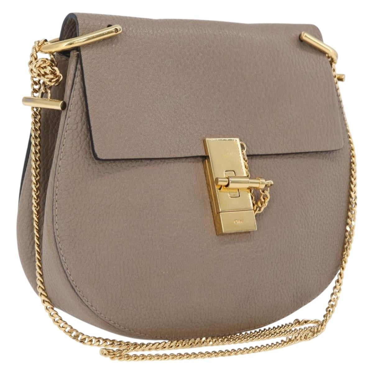 Chloe Drew Leather Beige Leather Crossbody Bag Bag (Pre-Owned)
