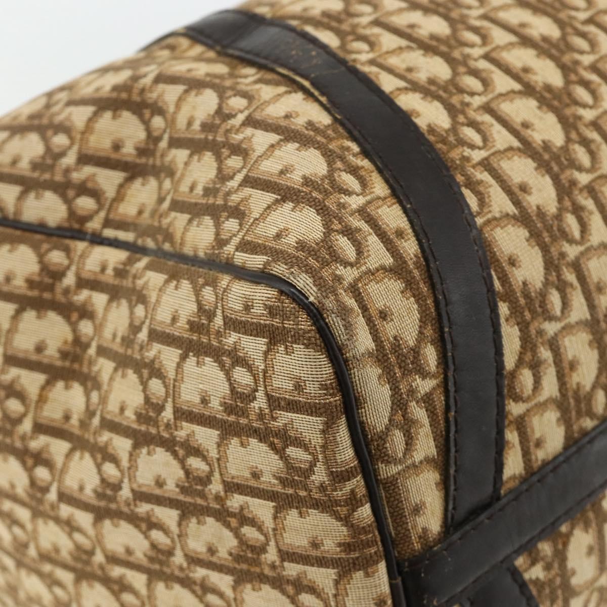 Christian Dior Vintage Trotter Boston Diorissimo Canvas Beige Canvas Handbag (Pre-Owned)