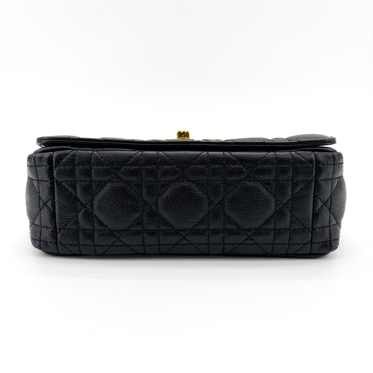 Christian Dior Caro Bag Cannage Quilt Calfskin Black Leather Handbag (Pre-Owned)