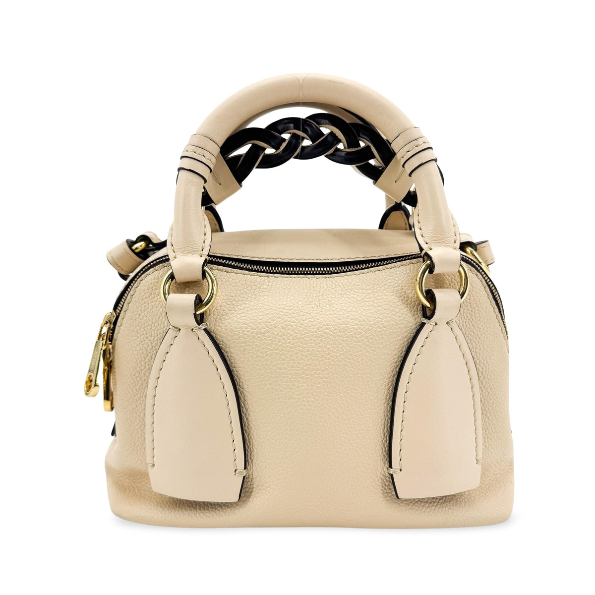 Chloe Daria Leather Black Leather Handbag (Pre-Owned)