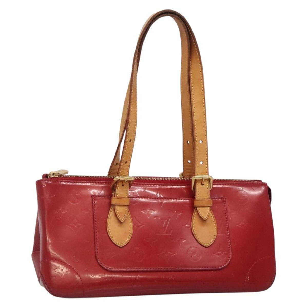 Louis Vuitton Rosewood Avenue Monogram Vernis Red Patent_Leather Handbag (Pre-Owned)