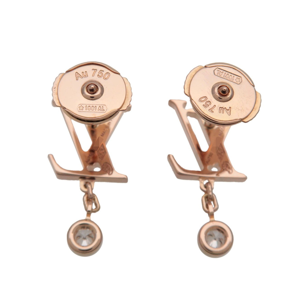 Louis Vuitton Idylle Blossom Lv Ear Stud 18K Yellow Gold With Diamond Gold Rose_Gold Earrings Jewelry (Pre-Owned)