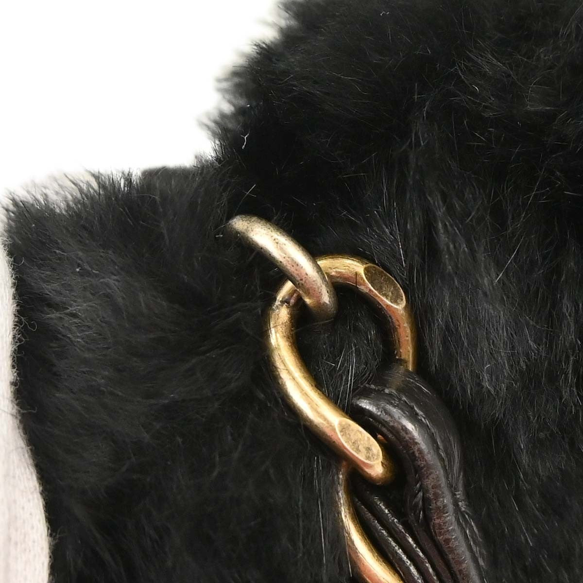 Chanel Chain Lapin Fur Black Rabbit Tote Bag Bag (Pre-Owned)