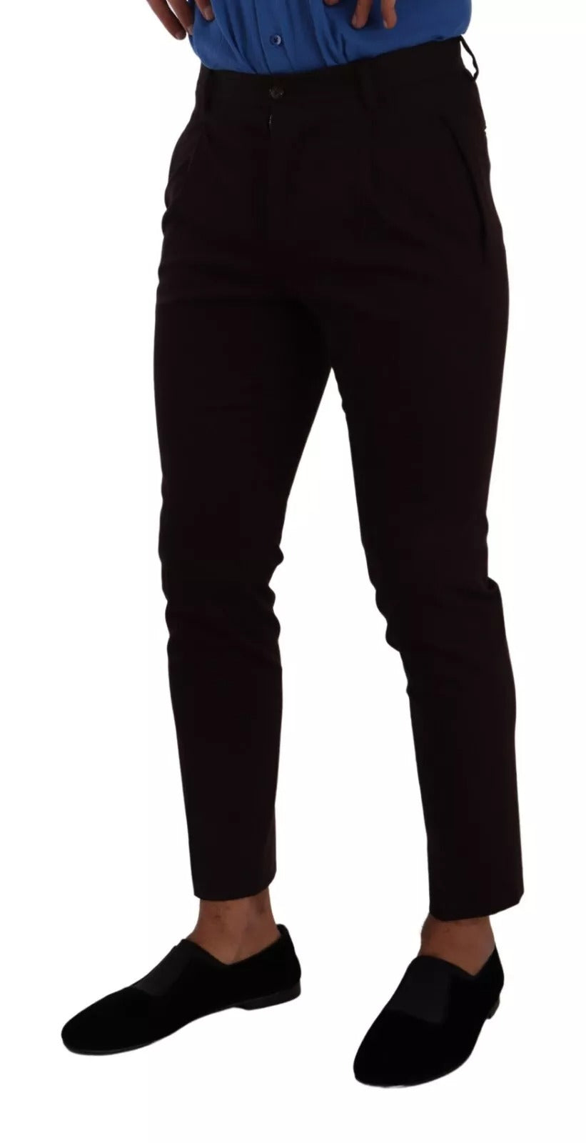 Dolce & Gabbana Bordeaux Cotton Stretch Skinny Men's Trouser (Pre-Owned)