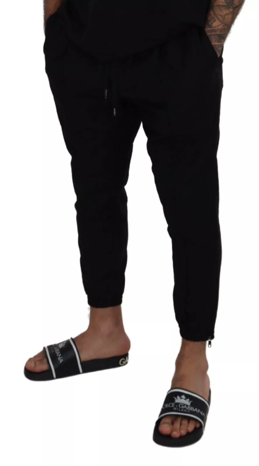 Dolce & Gabbana Black Jogger Wool Jogging Men's Trouser (Pre-Owned)