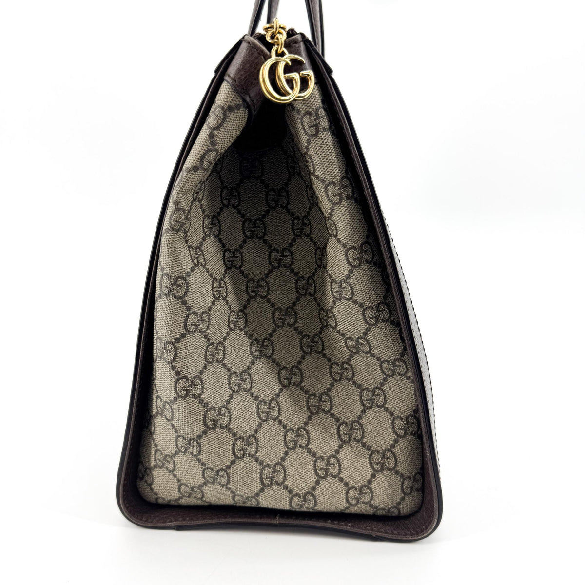 Gucci Ophidia Top Handle Gg Coated Canvas Brown Canvas Tote Bag Bag (Pre-Owned)