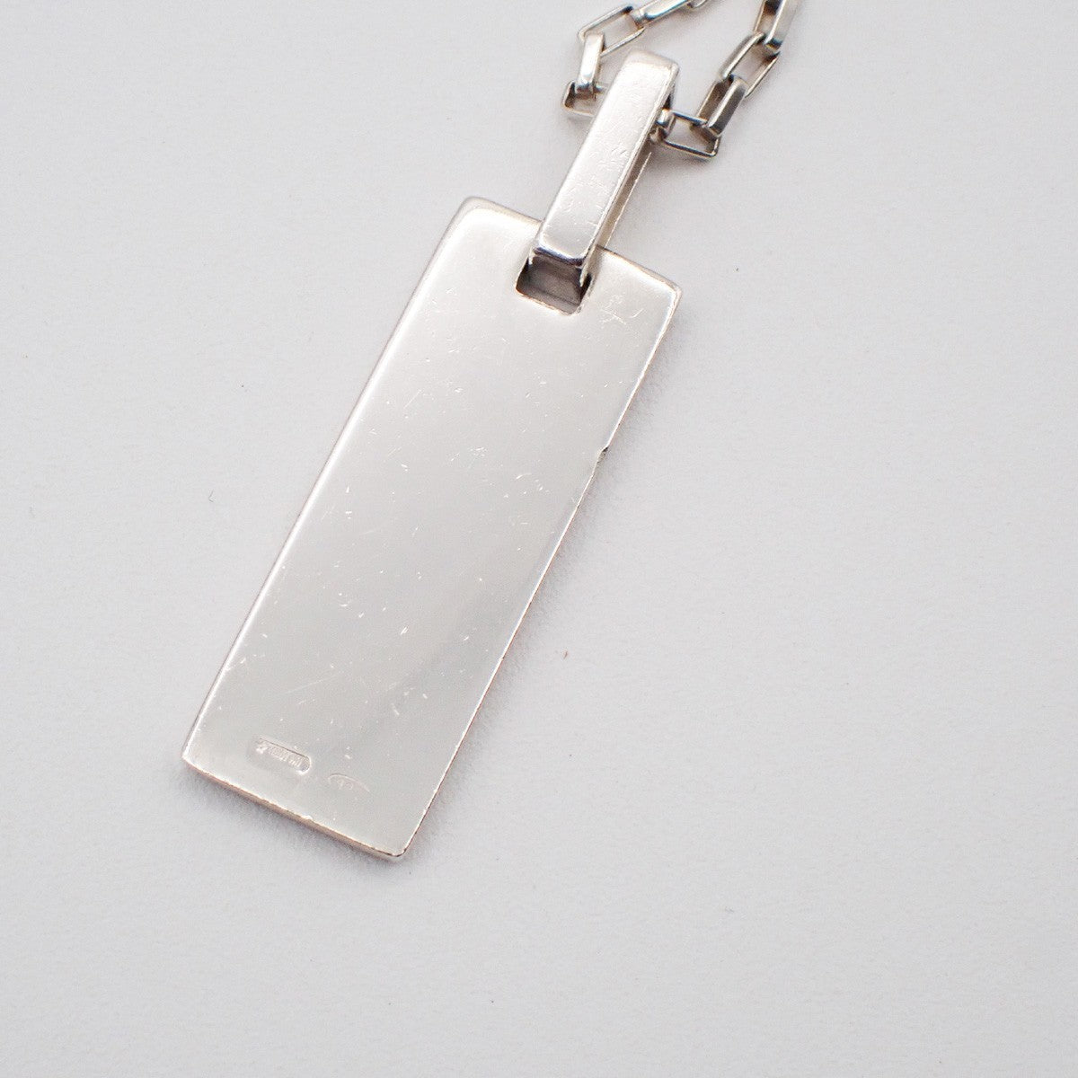 Gucci Logo Plate Sterling Silver Silver Silver Necklace Jewelry (Pre-Owned)