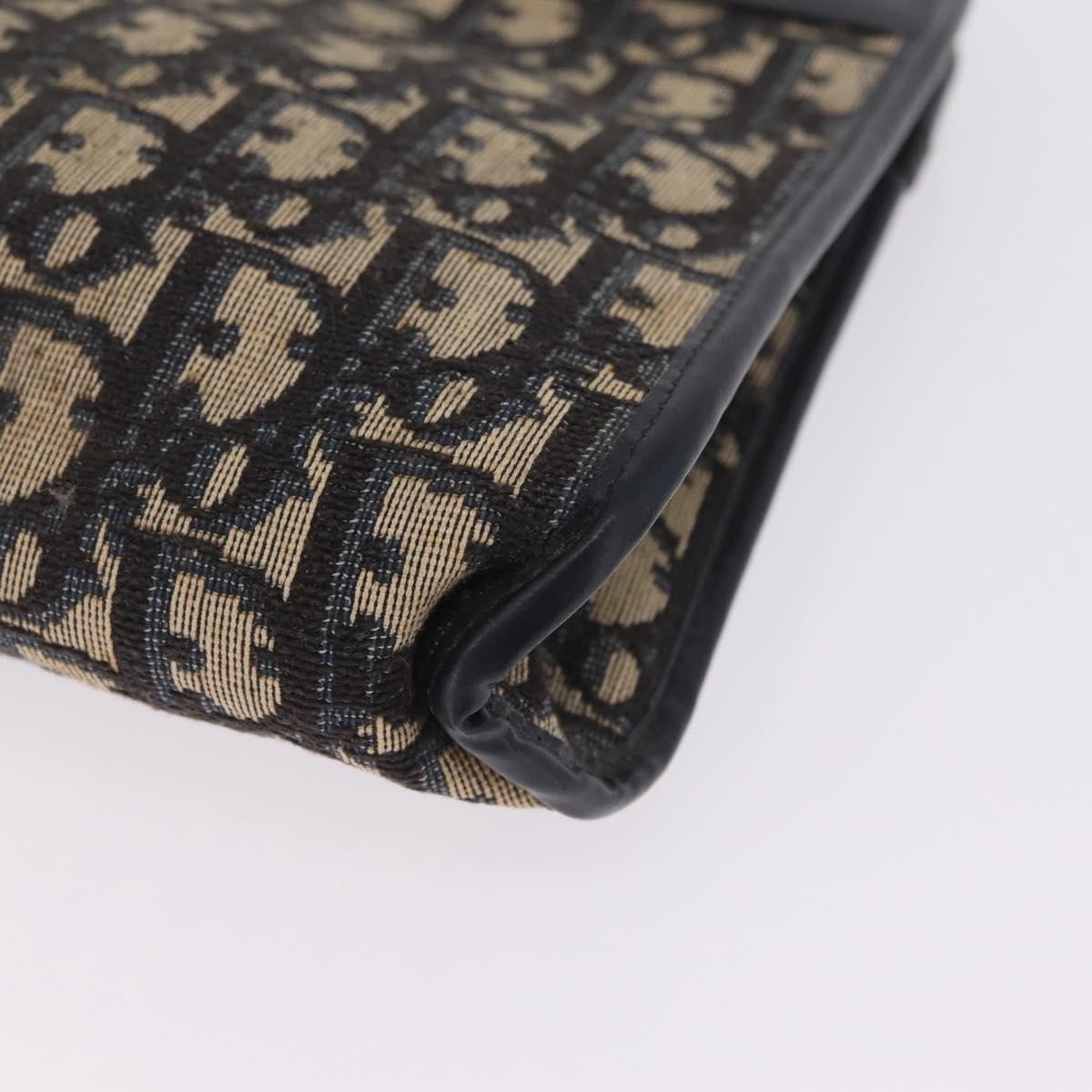 Christian Dior Trotter Shoulder Canvas Navy Canvas Handbag (Pre-Owned)