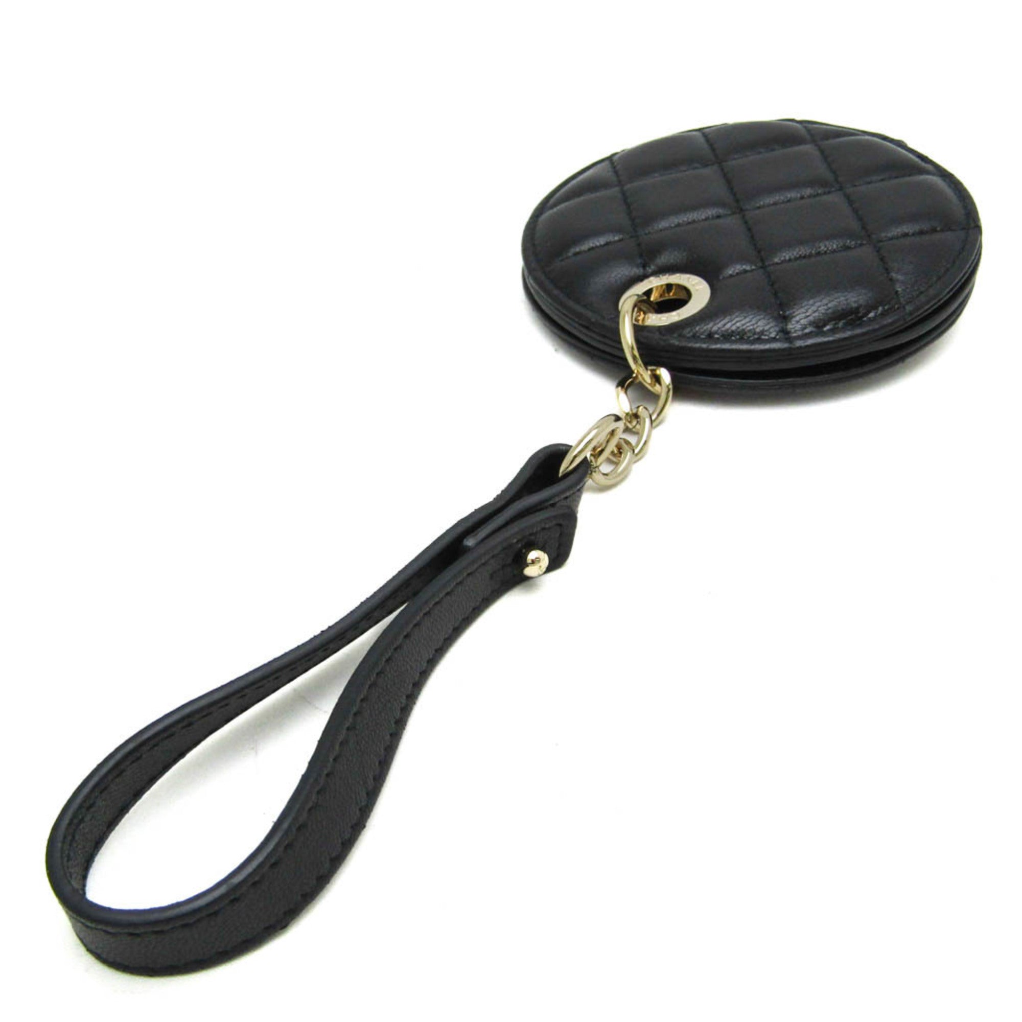 Chanel Name Tag Quilted Leather Black Leather Charms And Keychains Accessory (Pre-Owned)