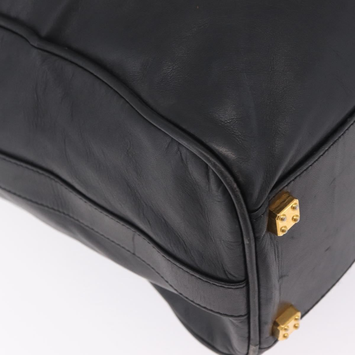 Loewe Travel Line Boston Black Leather Travel Bag Bag (Pre-Owned)