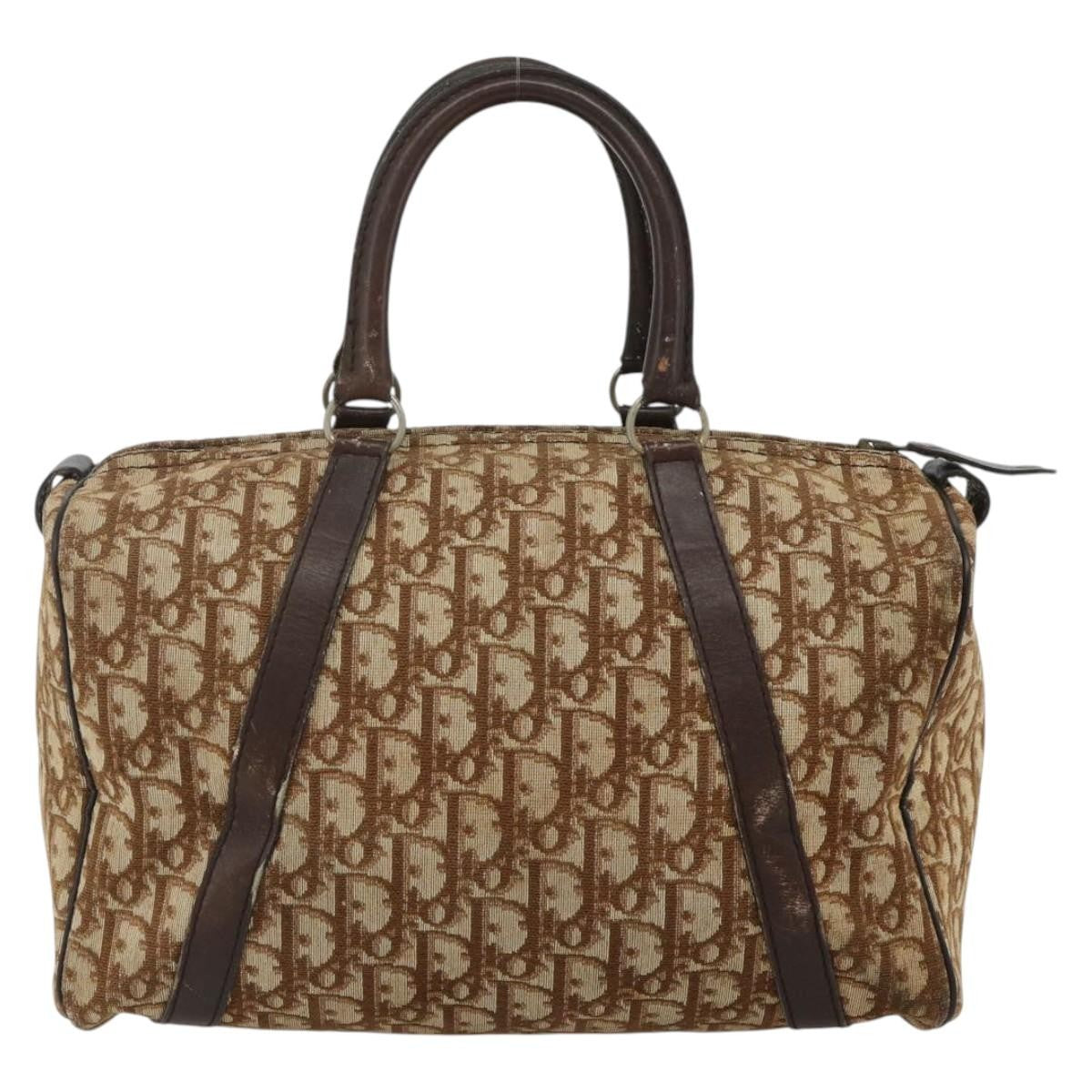 Christian Dior Vintage Trotter Canvas Brown Canvas Handbag (Pre-Owned)