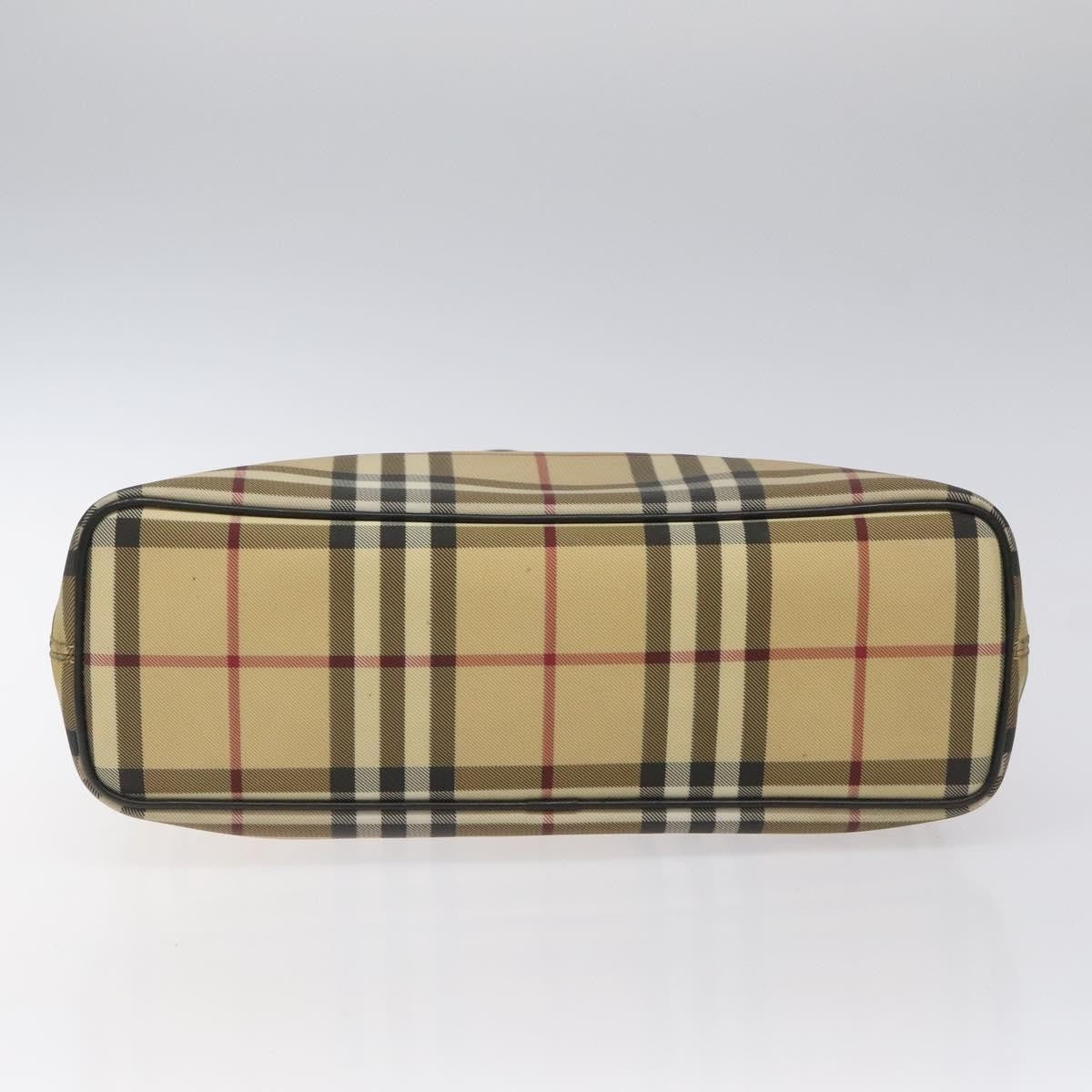 Burberry Nova Check Tote Canvas Check Pattern Beige Canvas Tote Bag Bag (Pre-Owned)