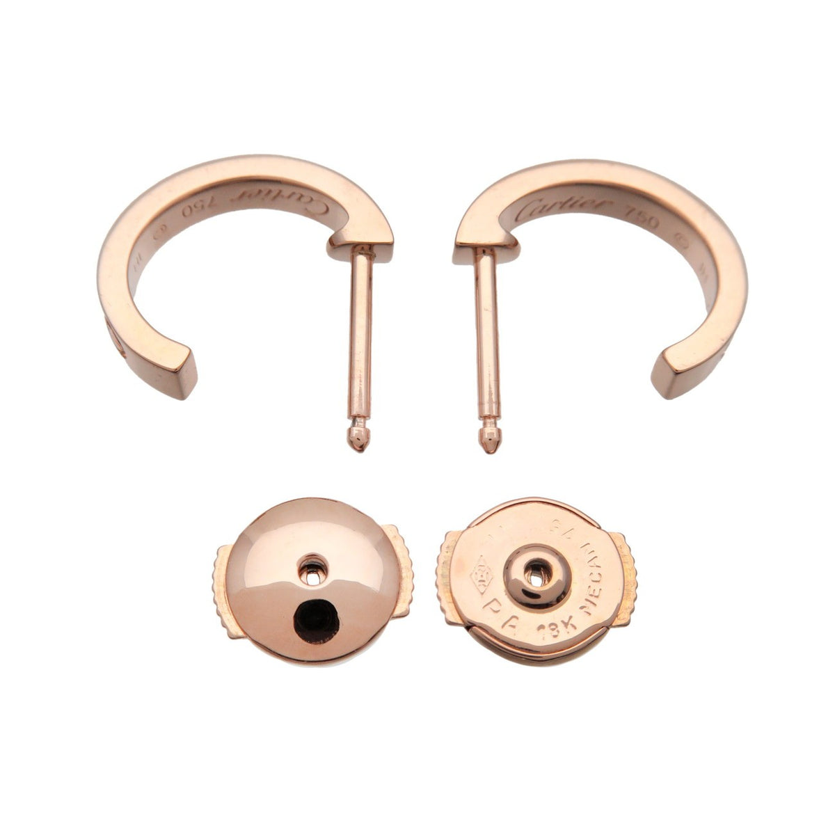 Cartier Love Hoop 18K Rose Gold Gold Rose_Gold Earrings Jewelry (Pre-Owned)