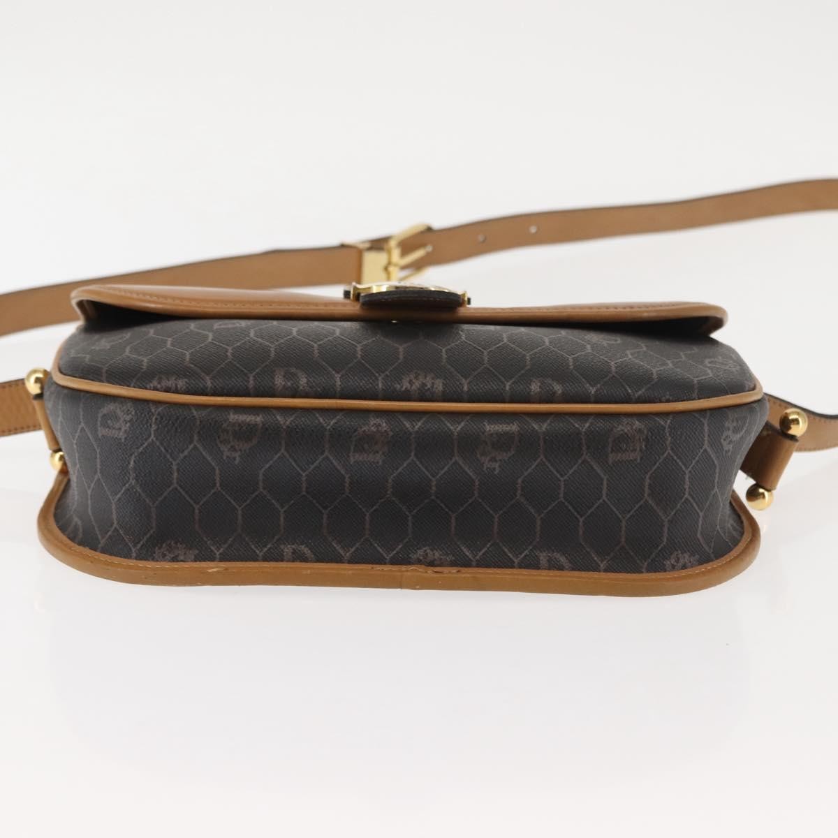 Christian Dior Vintage Honeycomb Canvas And Leather Brown Canvas Shoulder Bag Bag (Pre-Owned)