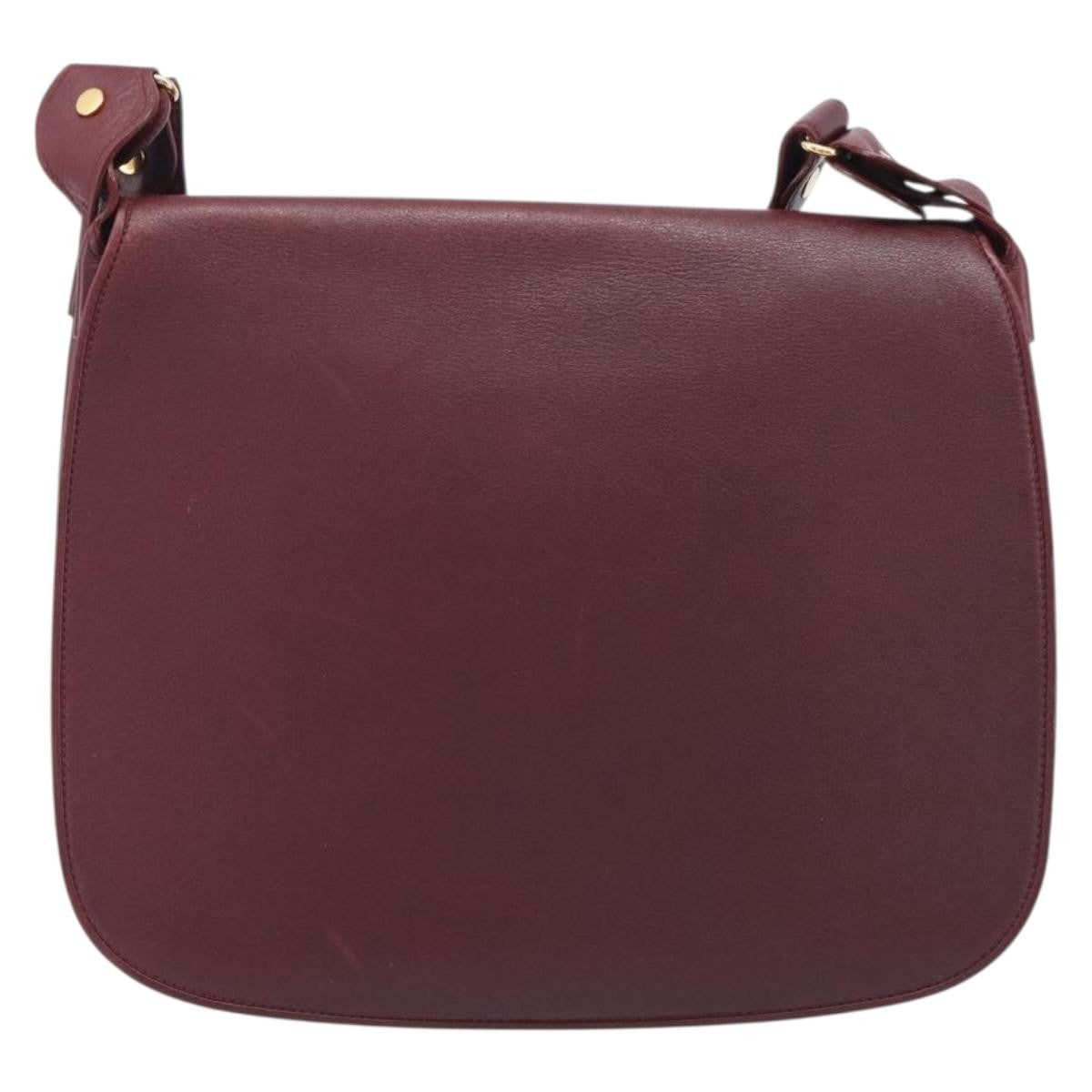 Cartier Must De Cartier Leather Burgundy Leather Shoulder Bag Bag (Pre-Owned)