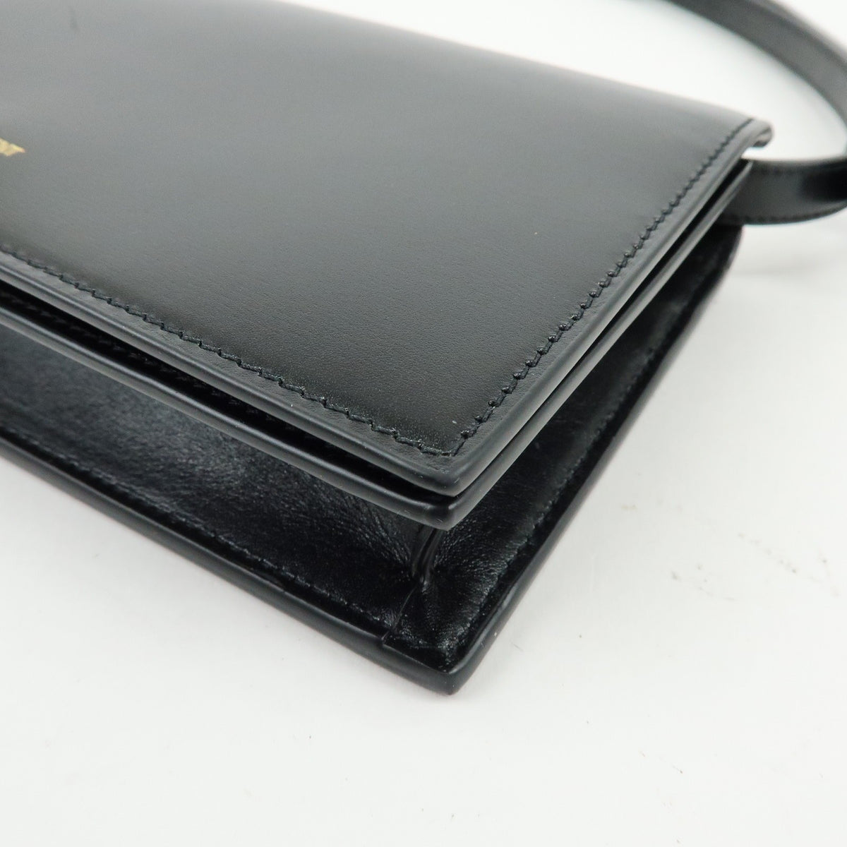 Saint Laurent Paris Chain Leather Black Leather Crossbody Bag Bag (Pre-Owned)