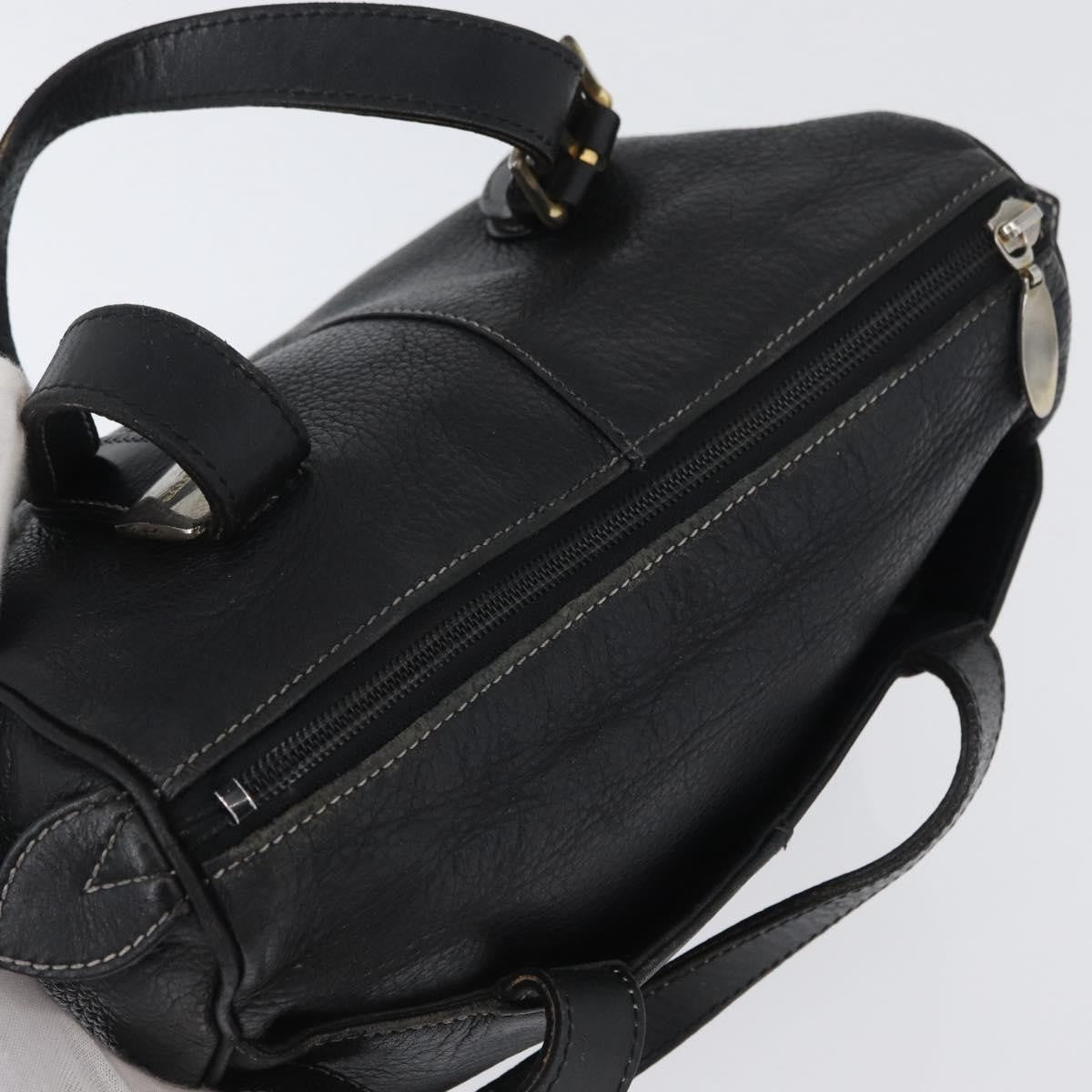 Burberry Vintage Leather Black Leather Handbag (Pre-Owned)