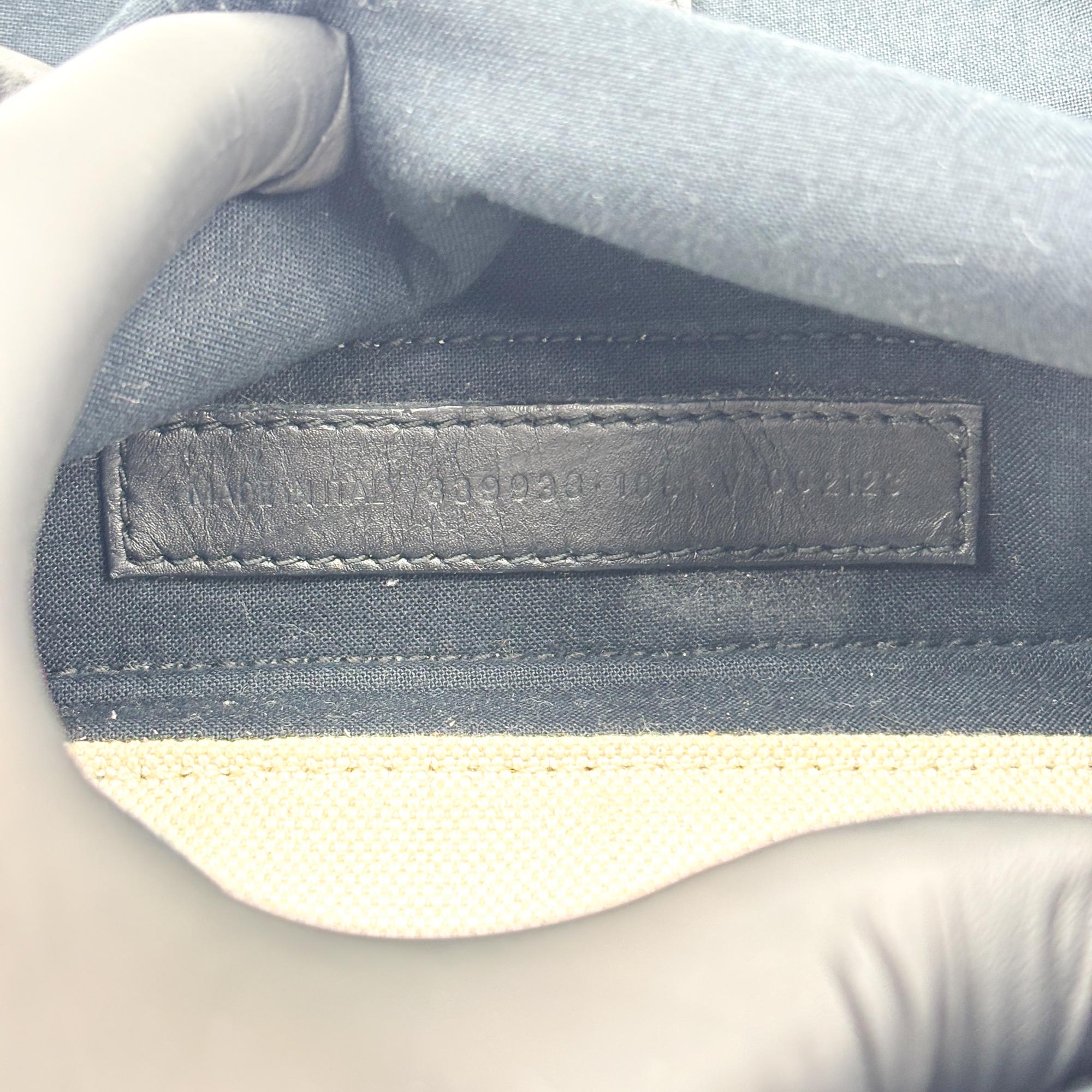 Balenciaga Navy Cabas Canvas With Leather Black Canvas Tote Bag Bag (Pre-Owned)