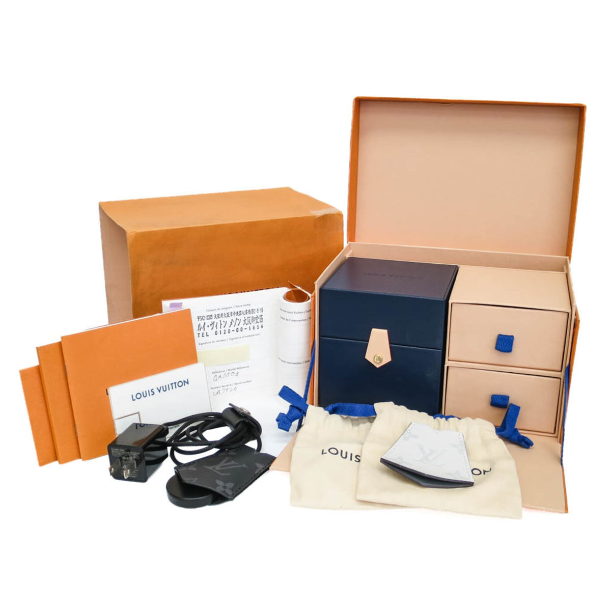 Louis Vuitton Tambour Horizon Connected Quartz Smartwatch Stainless Steel And Monogram Eclipse Split Canvas Watch (Pre-Owned)