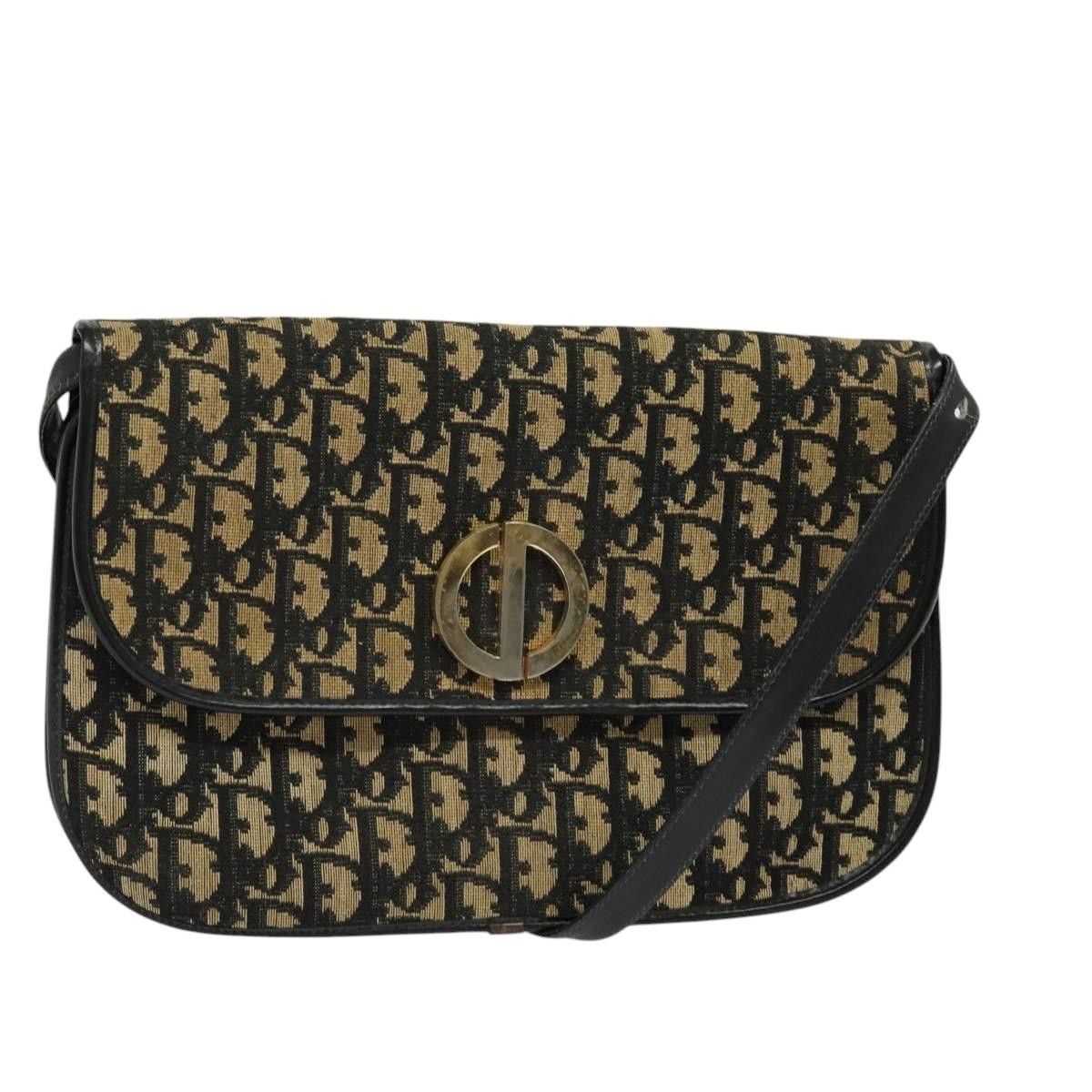 Christian Dior Trotter Shoulder Canvas Navy Canvas Handbag (Pre-Owned)