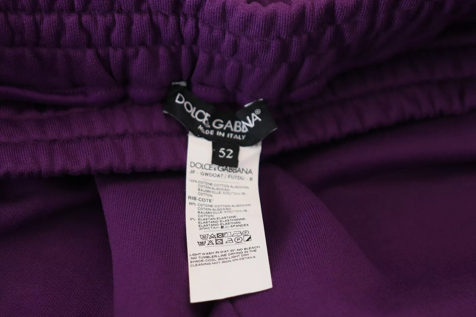 Dolce & Gabbana Purple Cotton Cargo SweatMen's Jogging Men's Pants (Pre-Owned)