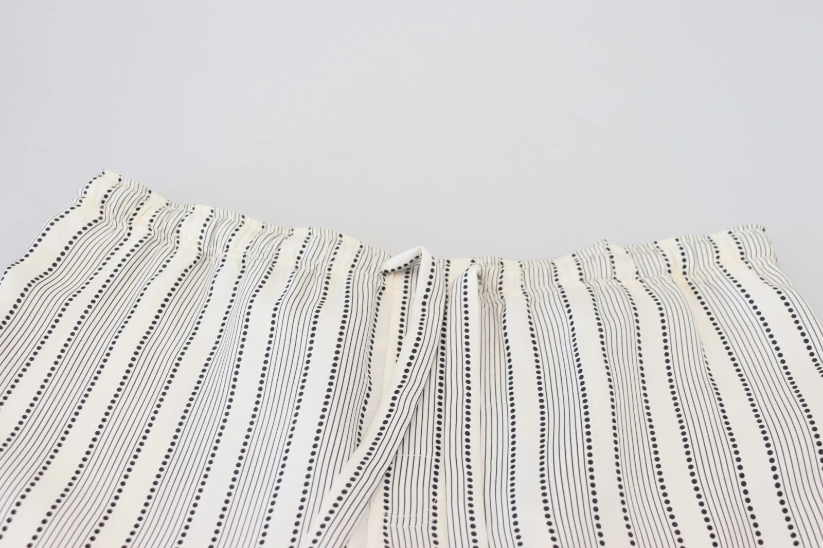Dolce & Gabbana White Stripes Silk Lounge Trouser Men's Pants