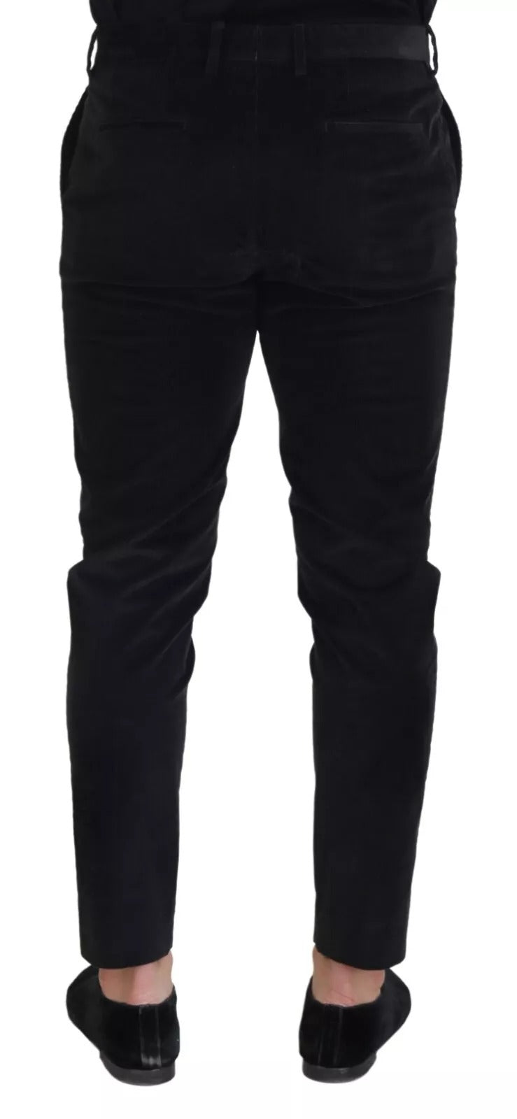 Dolce & Gabbana Black Stretch Cotton Slim Trousers Chino Men's Pants (Pre-Owned)