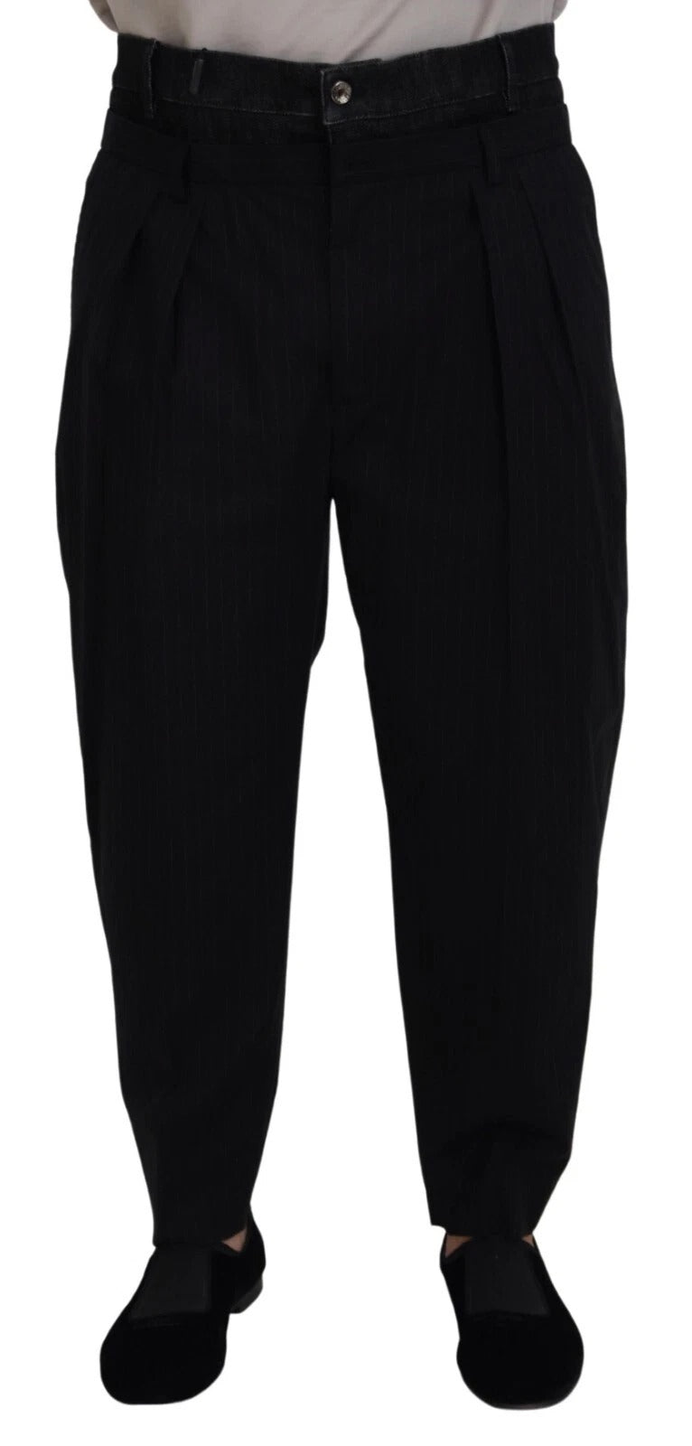 Dolce & Gabbana Black Cotton Stretch Loose Denim Trouser Men's Jeans (Pre-Owned)