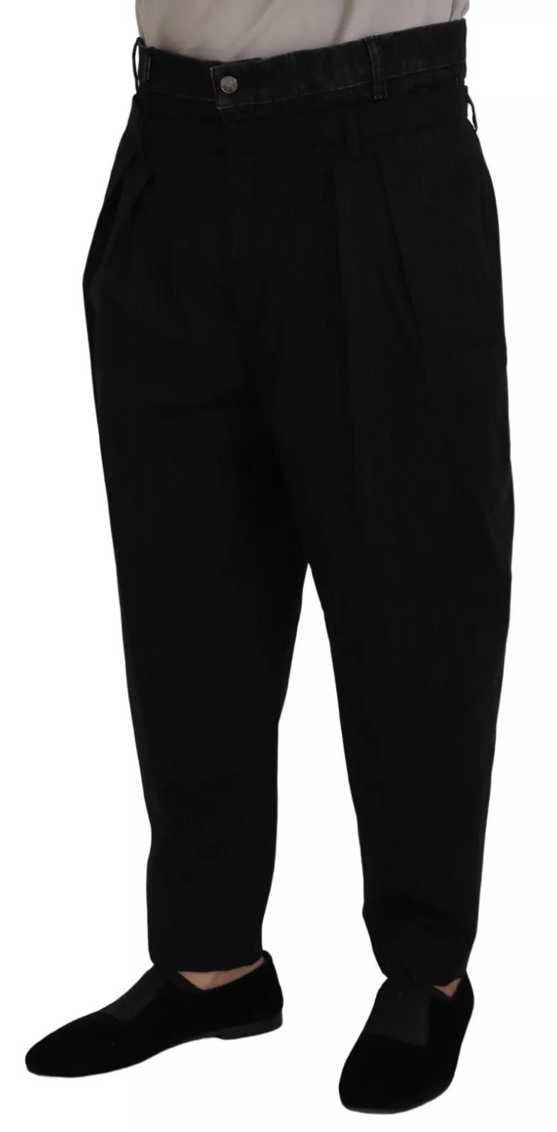 Dolce & Gabbana Black Cotton Stretch Loose Denim Trouser Men's Jeans (Pre-Owned)
