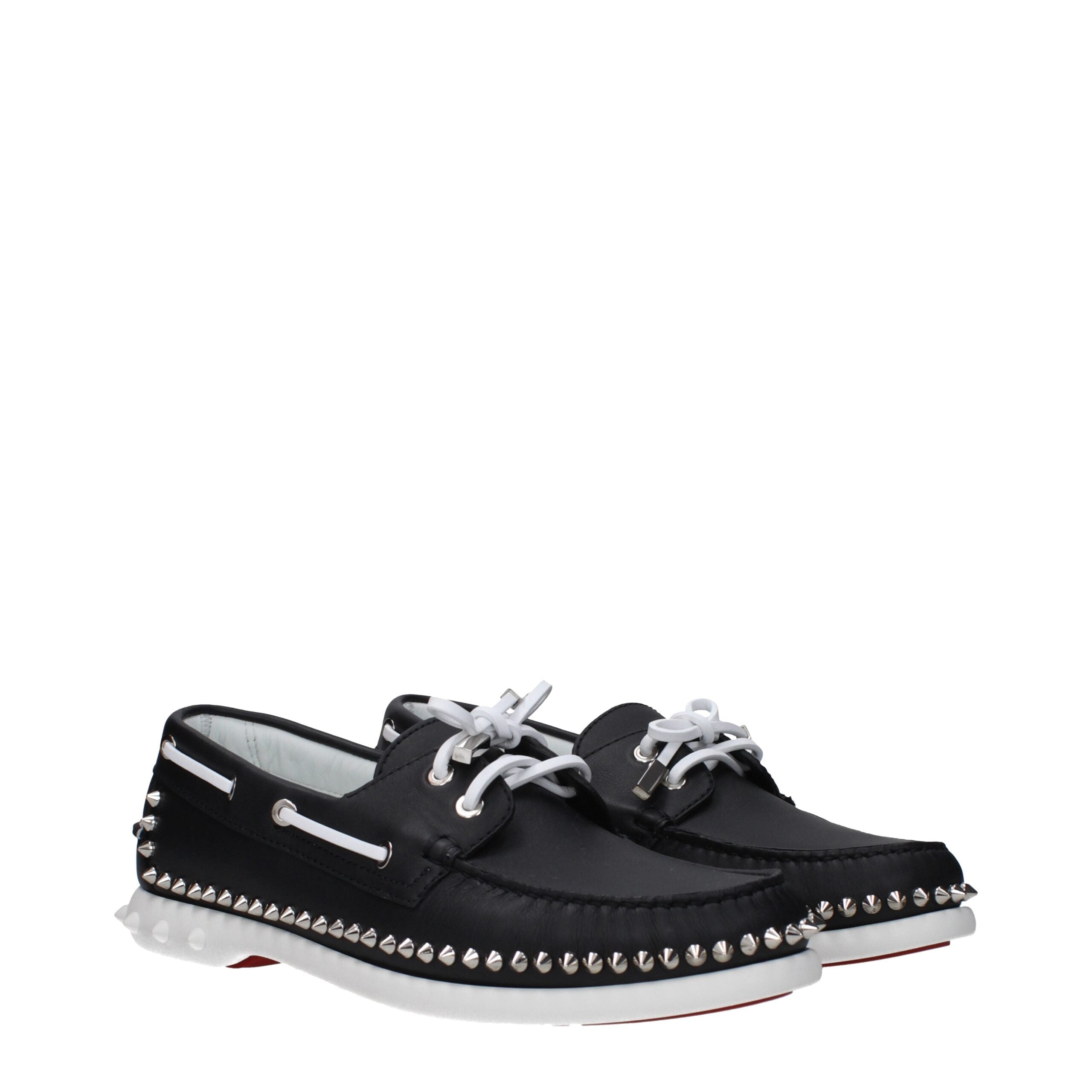Christian Louboutin Black Leather Slip-On Men's Loafers